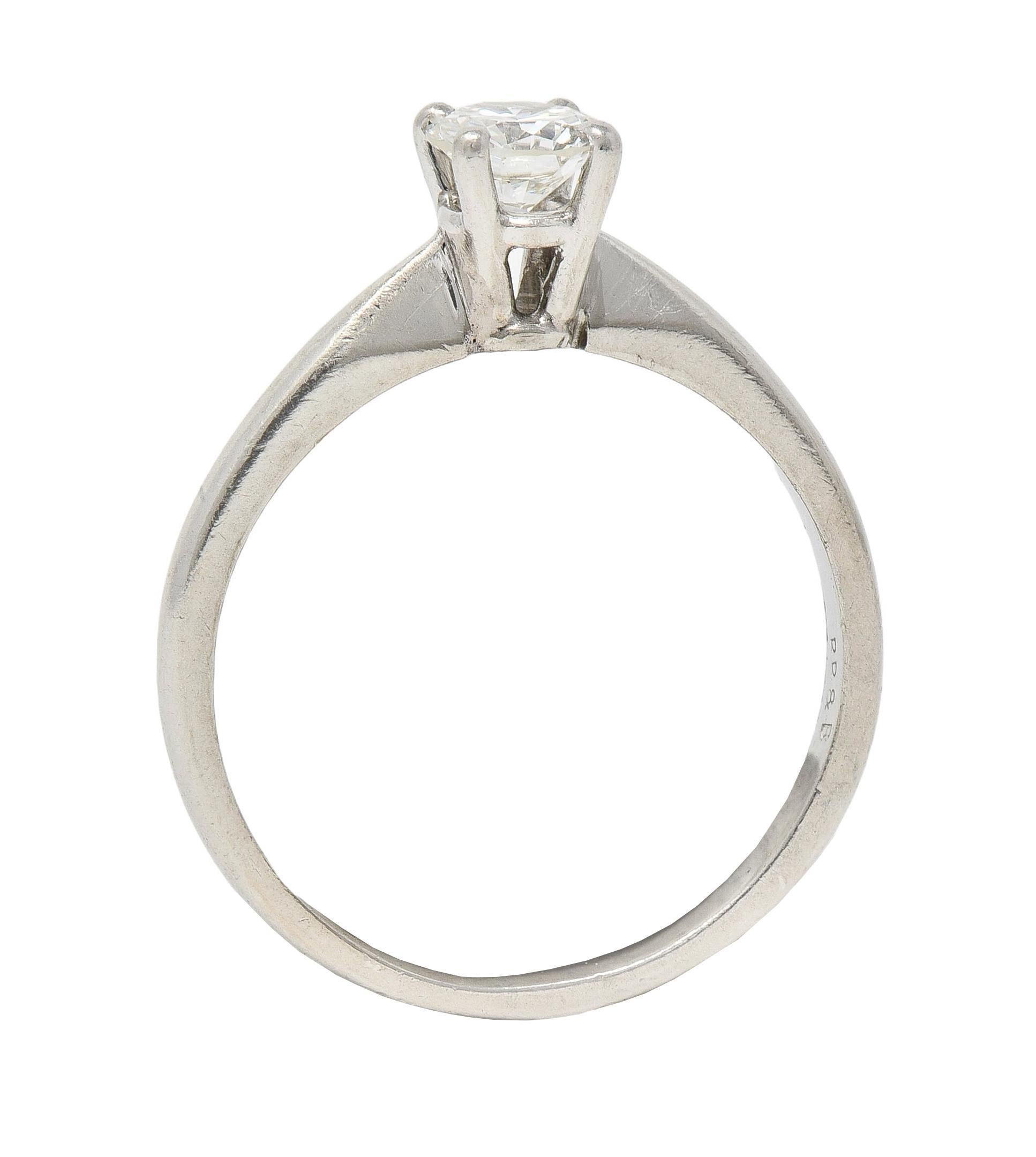 Bailey Banks & Biddle 0.45 CTW Platinum Vintage Solitaire Engagement Ring 7