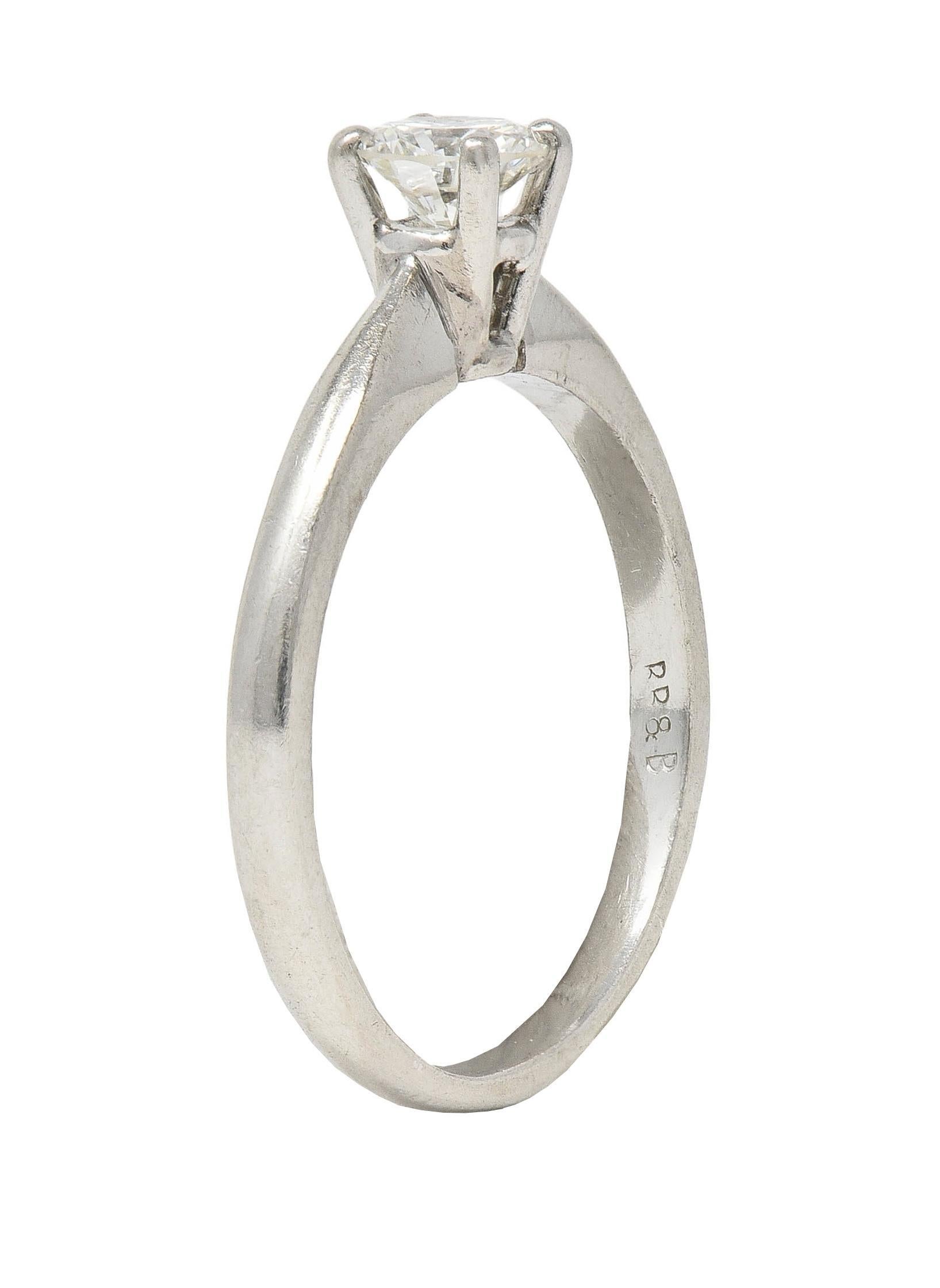 Bailey Banks & Biddle 0.45 CTW Platinum Vintage Solitaire Engagement Ring 8