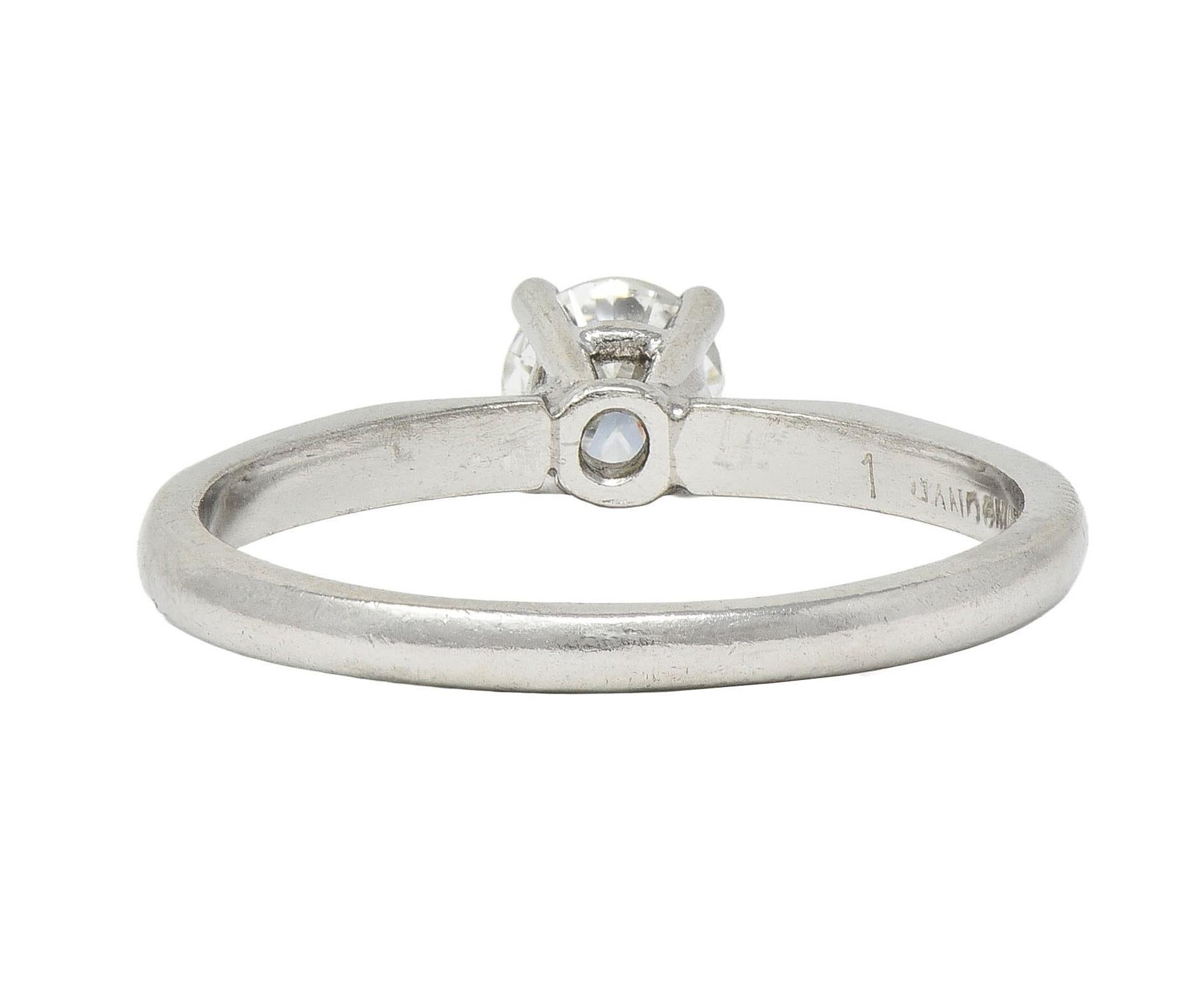 Women's or Men's Bailey Banks & Biddle 0.45 CTW Platinum Vintage Solitaire Engagement Ring