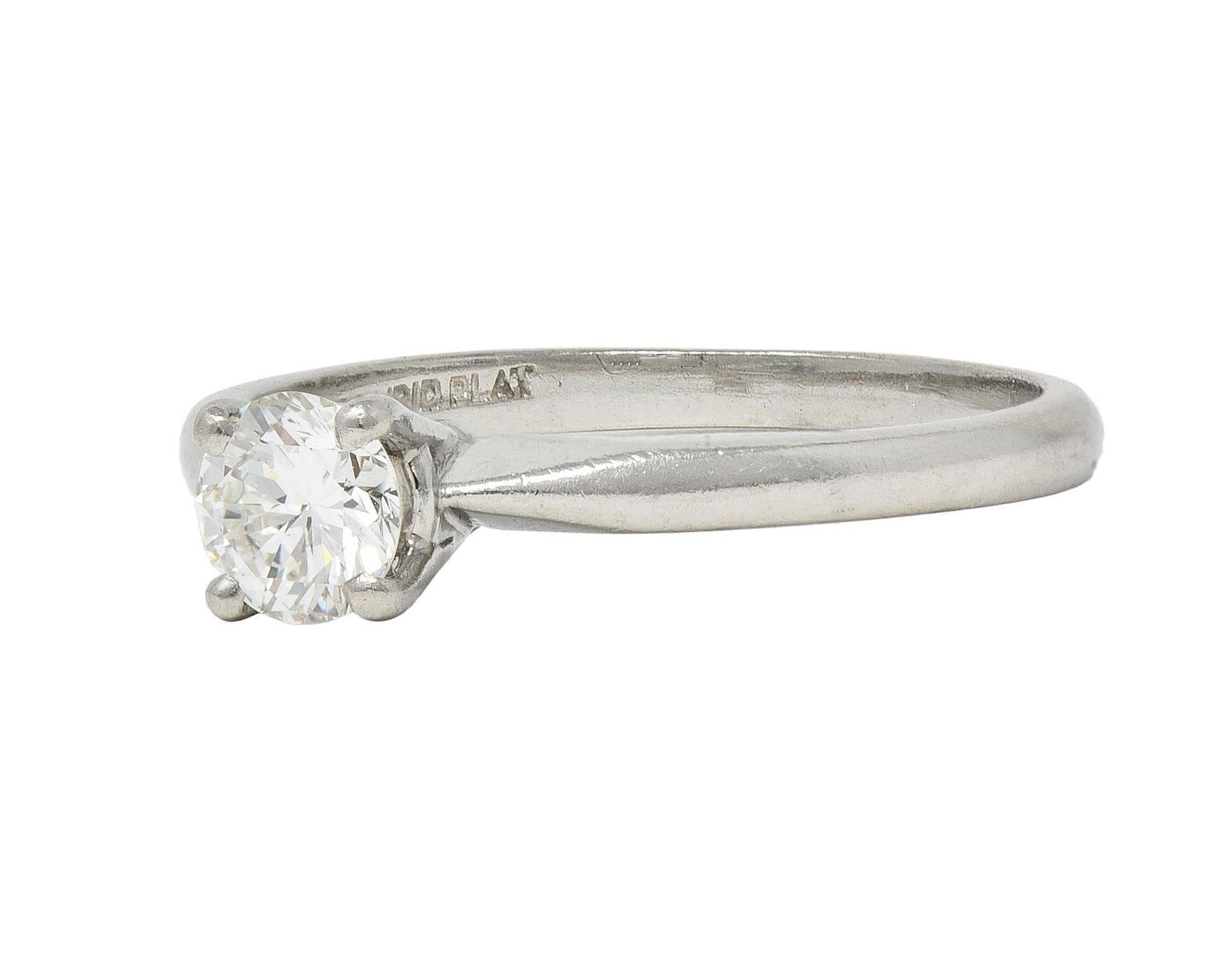 Bailey Banks & Biddle 0.45 CTW Platinum Vintage Solitaire Engagement Ring 2