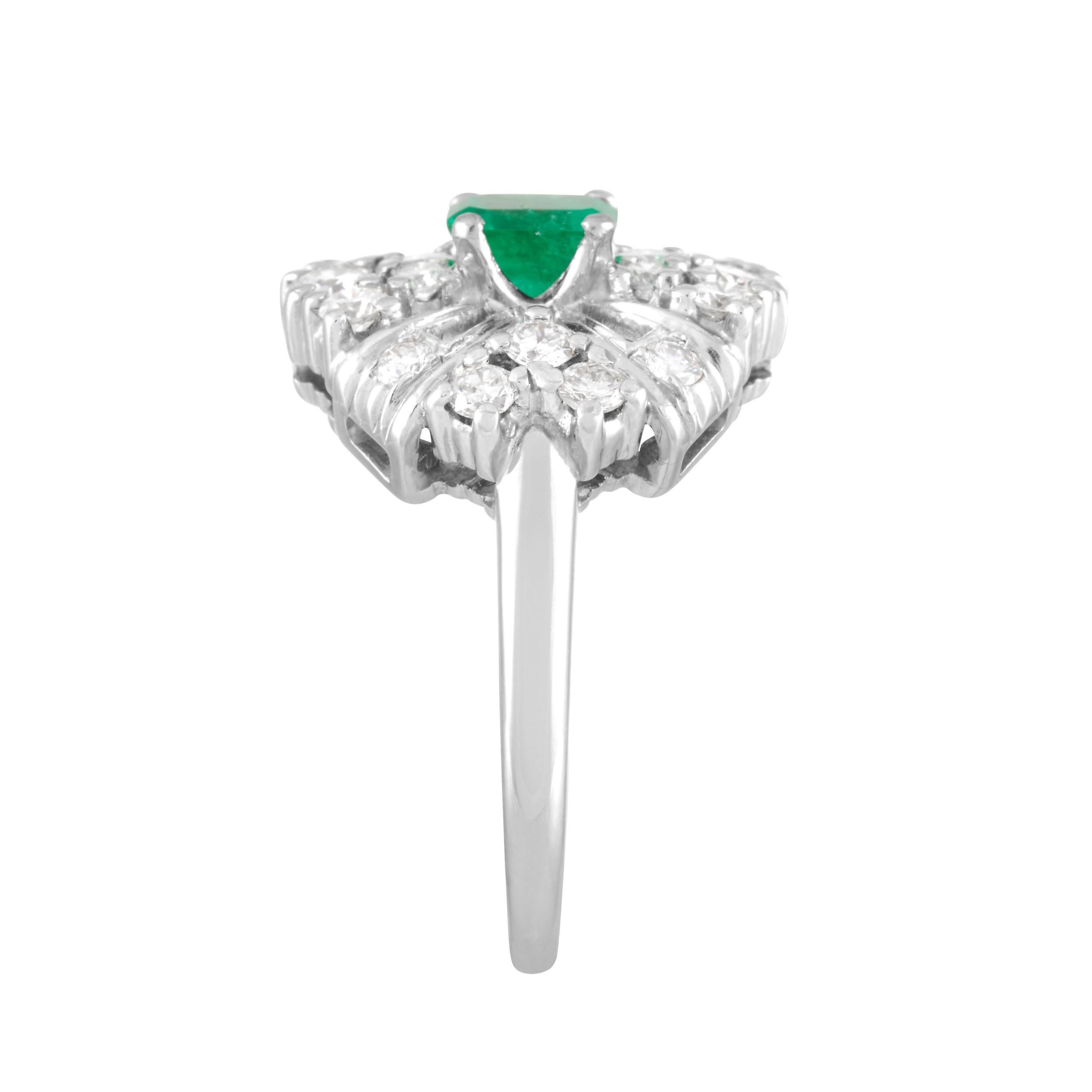 Women's Bailey Banks & Biddle 0.50 Carat Emerald and Diamond Ring in Platinum