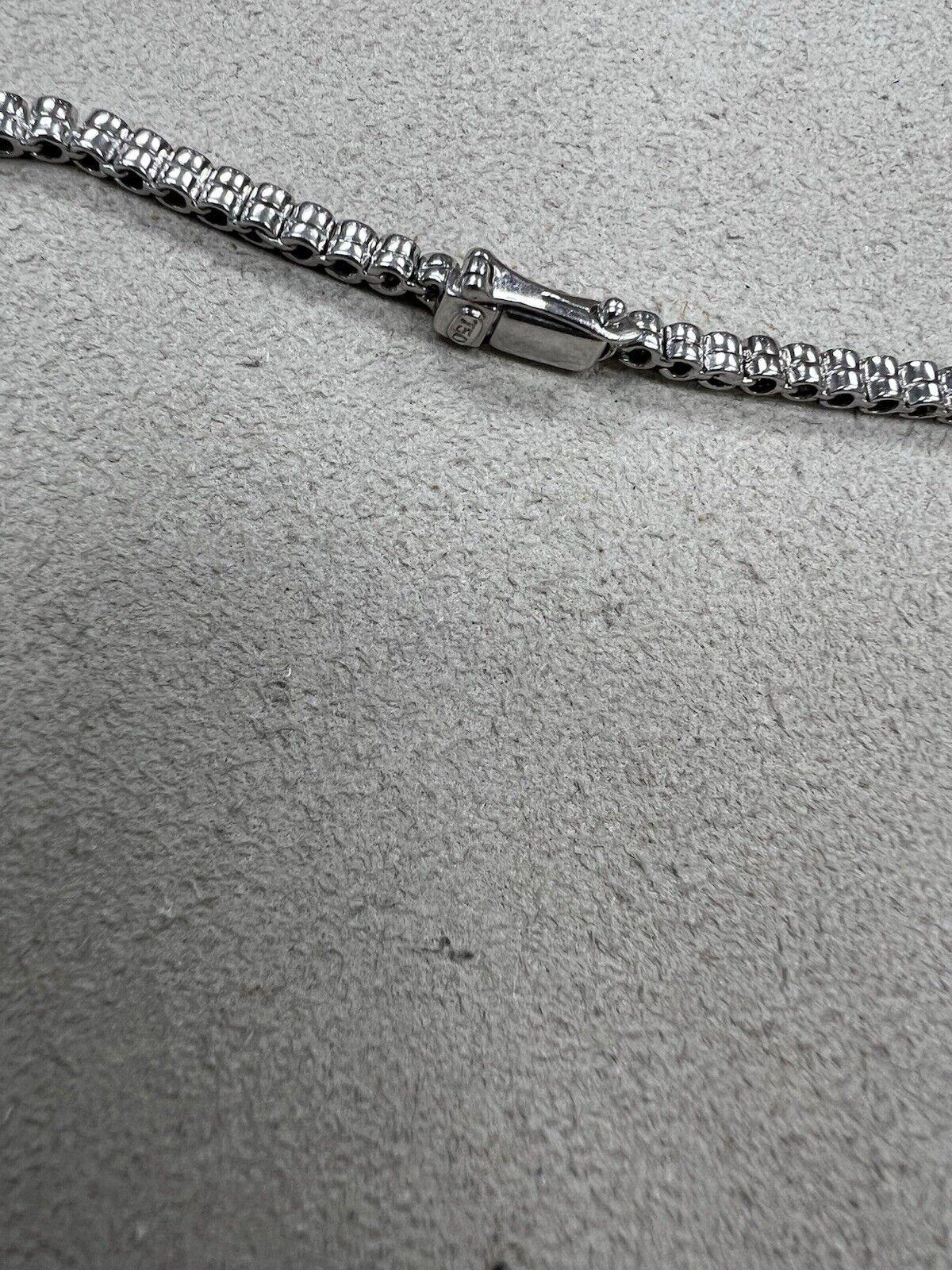 BAILEY BANKS & BIDDLE 18k White Gold & Diamond Heart Necklace w/Pouch Appraisal For Sale 1