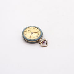 Bailey Banks & Biddle 1910 Edwardian Enamel Watch In 14Kt Gold With Diamonds