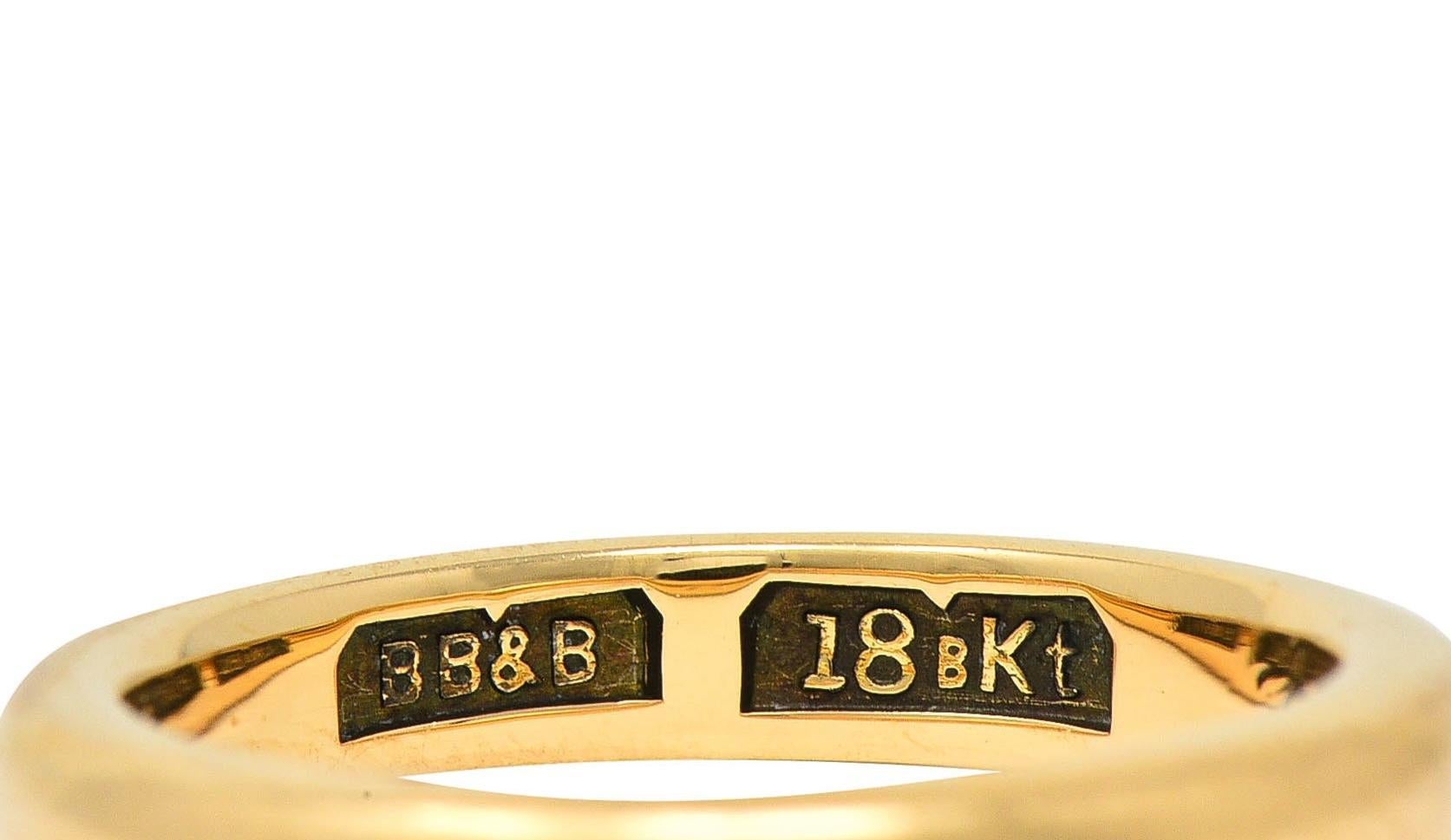 Bailey Banks & Biddle 1915 18 Karat Yellow Gold Antique Wedding Band Ring 2