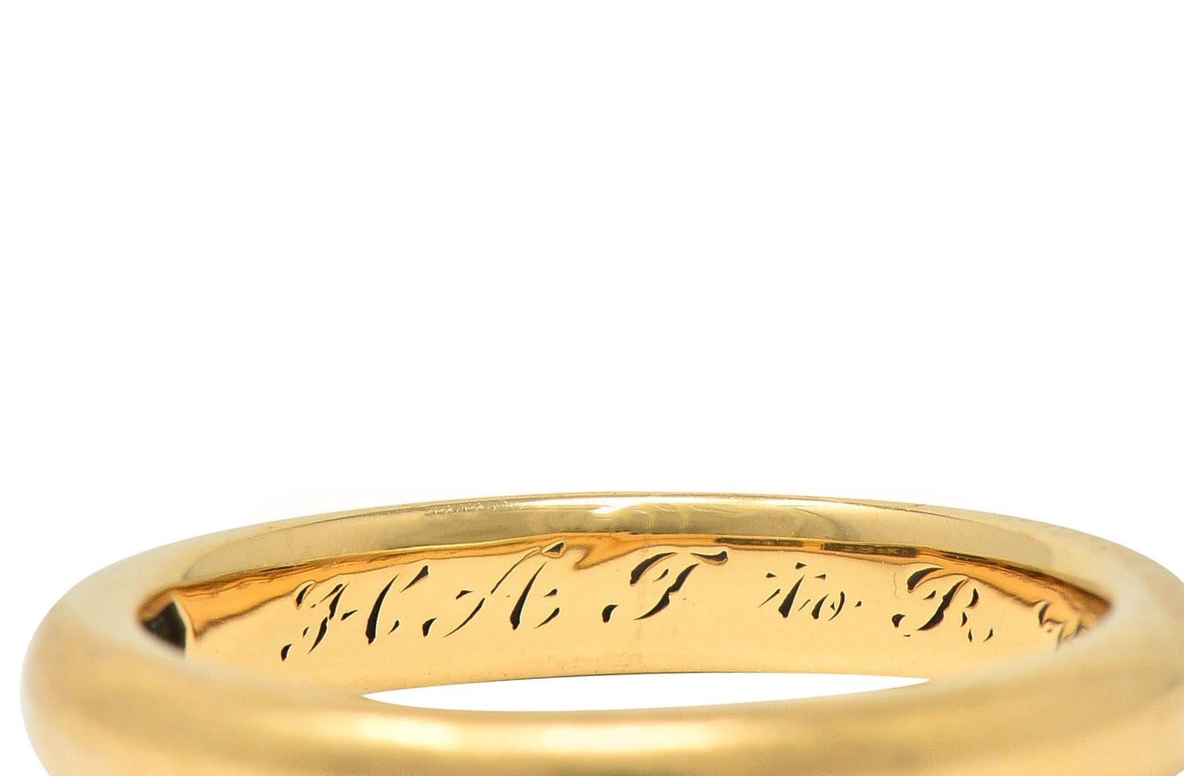 Bailey Banks & Biddle 1915 18 Karat Yellow Gold Antique Wedding Band Ring 3