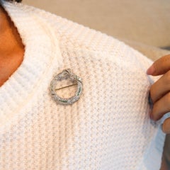 Bailey Banks & Biddle 1925 Art Deco Brooch Platinum 4.74 Cwt. Diamonds & Emerald