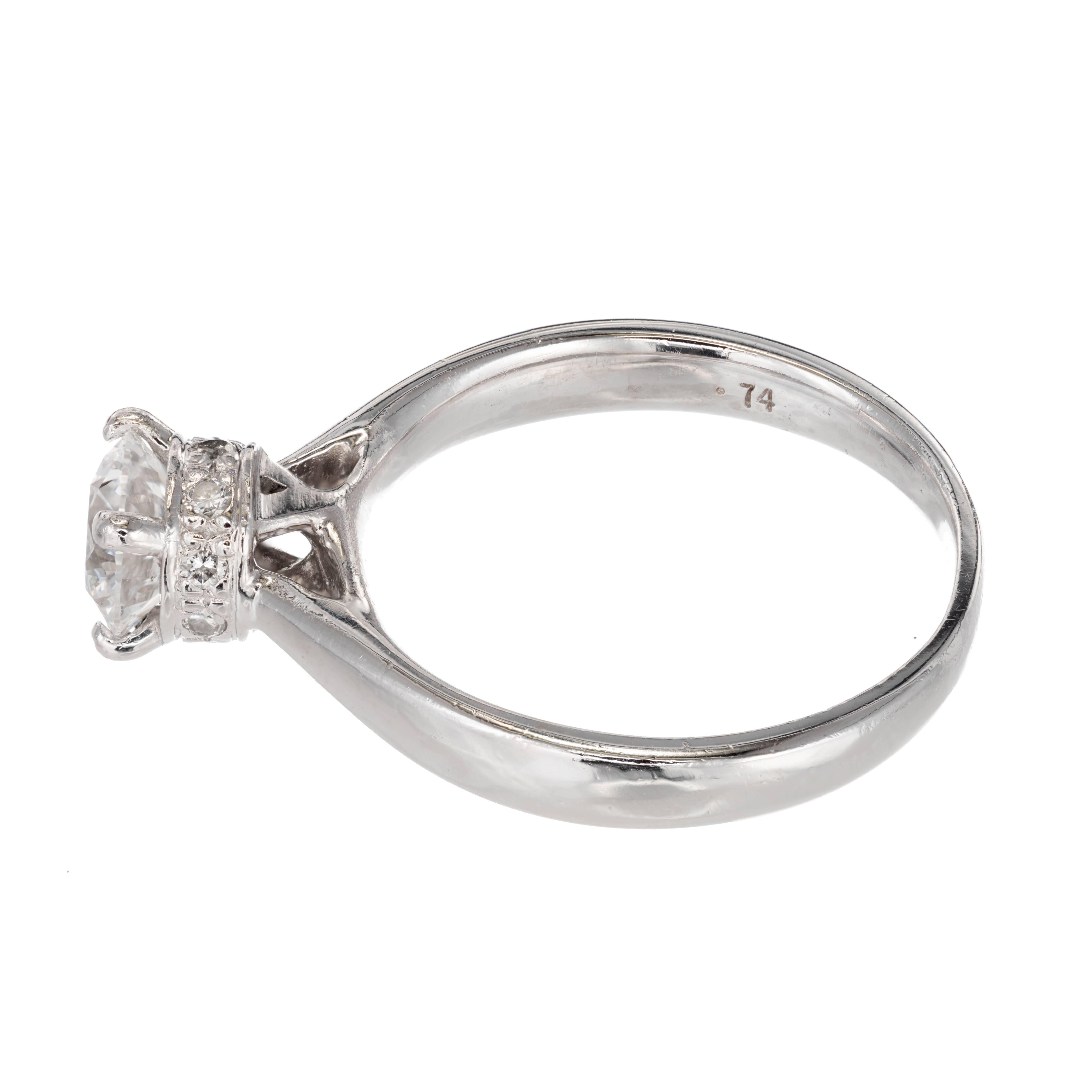 Bailey Banks Bague de fiançailles Biddle solitaire en platine avec diamant de 0,74 carat Bon état - En vente à Stamford, CT