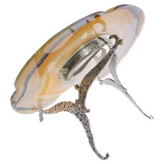 Bailey, Banks & Biddle 8 Day Minute Repeater Stone Desk Clock Contemporary Frame