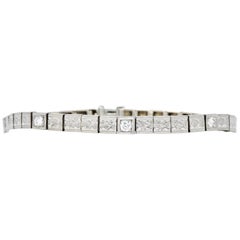 Bailey Banks & Biddle Art Deco Diamond Platinum Link Bracelet