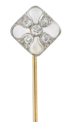 Bailey Banks & Biddle, diamante di quarzo in platino e oro 14 carati, spillone antico in stile Deco