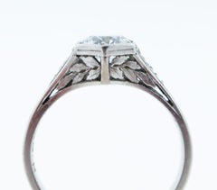 Bailey Banks & Biddle Art Deco Platinum .75 Carat Diamond Ring