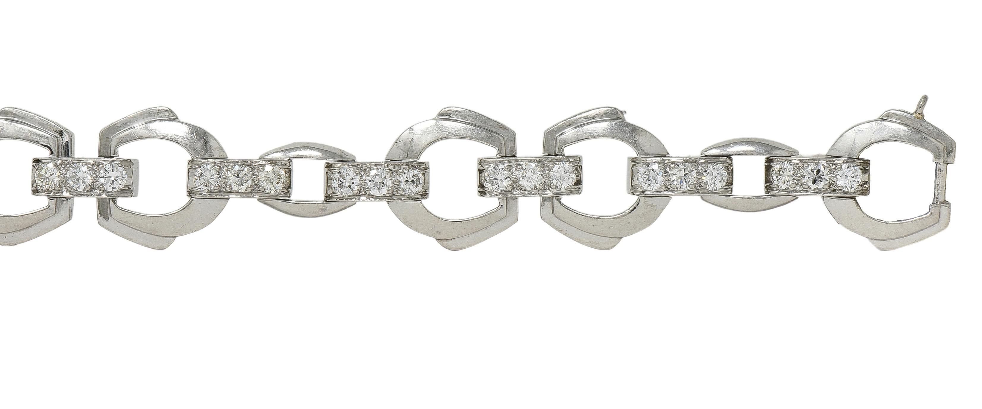 Bailey Banks & Biddle Deco 2.25 CTW Diamond Platinum Vintage Stirrup Bracelet für Damen oder Herren im Angebot