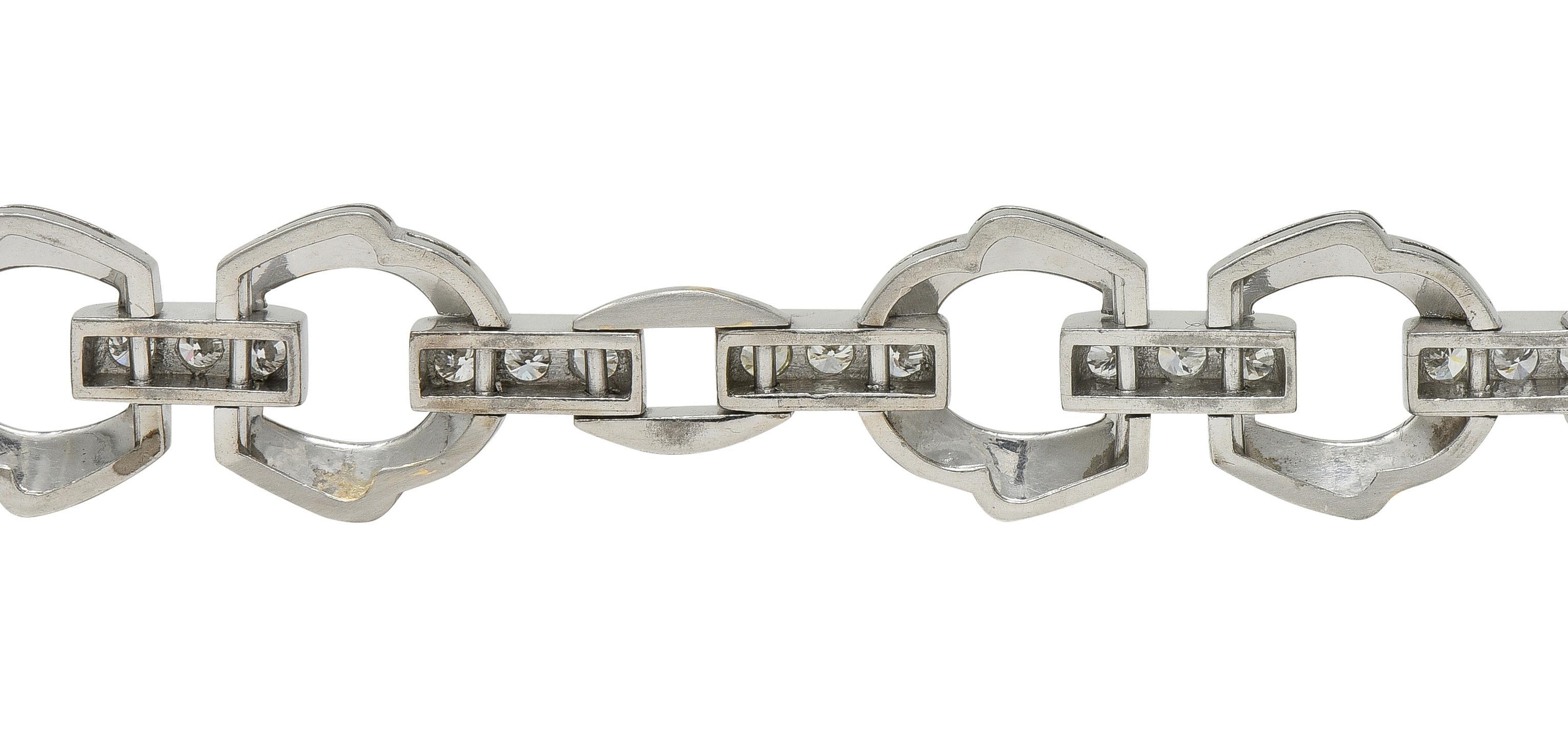 Bailey Banks & Biddle Deco 2.25 CTW Diamond Platinum Vintage Stirrup Bracelet im Angebot 2