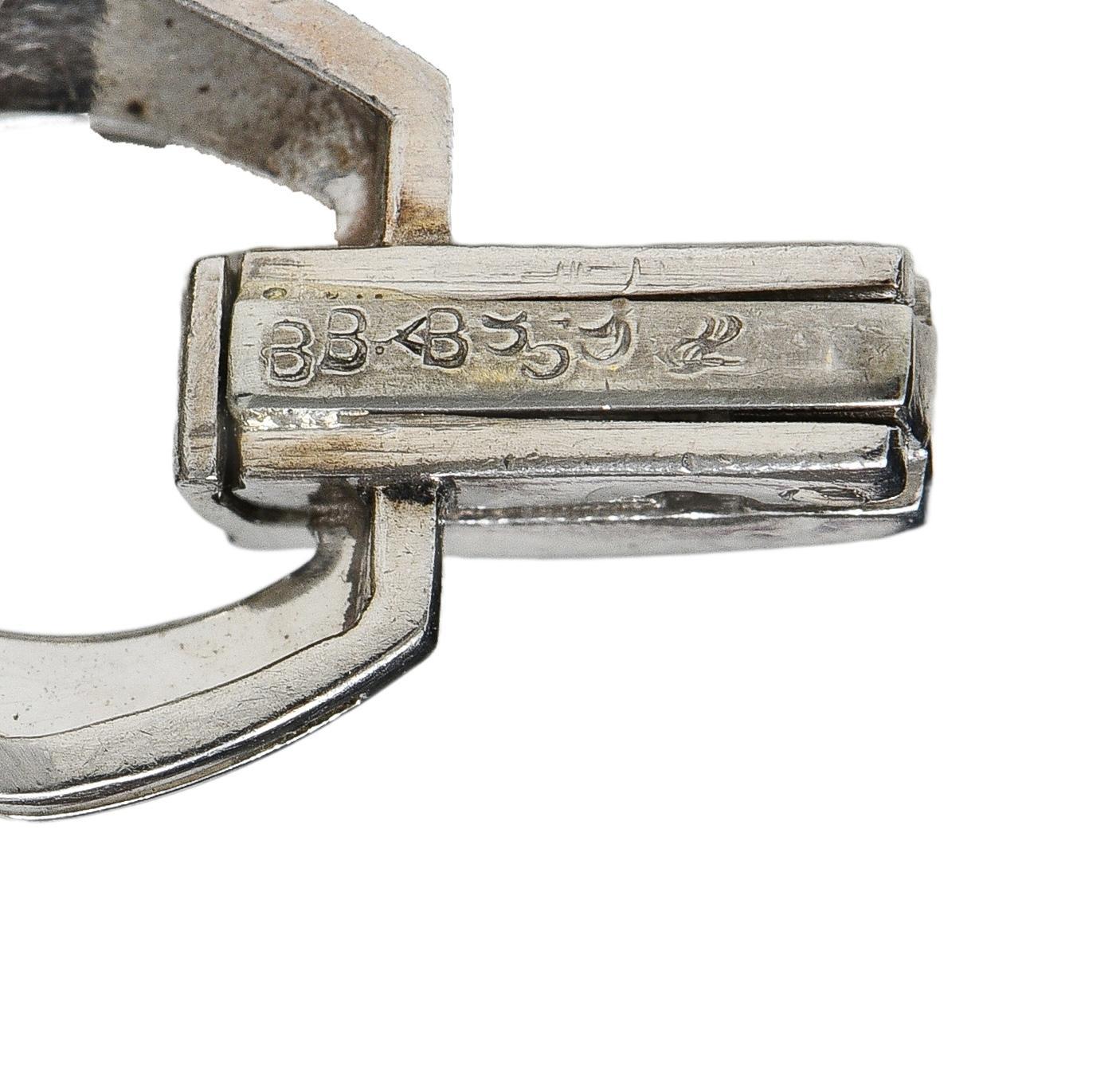 Bailey Banks & Biddle Deco 2.25 CTW Diamond Platinum Vintage Stirrup Bracelet im Angebot 3