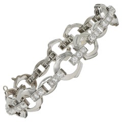 Bailey Banks & Biddle Deco 2.25 CTW Diamond Platinum Vintage Stirrup Bracelet