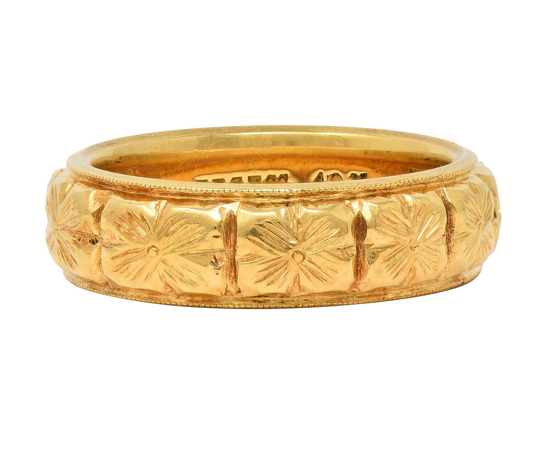 Bailey Banks & Biddle Edwardian 1908 18K Yellow Gold Antique Orange Blossom Ring 6