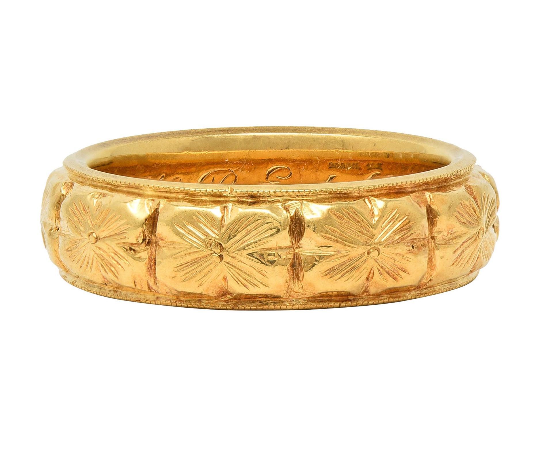 Women's or Men's Bailey Banks & Biddle Edwardian 1908 18K Yellow Gold Antique Orange Blossom Ring