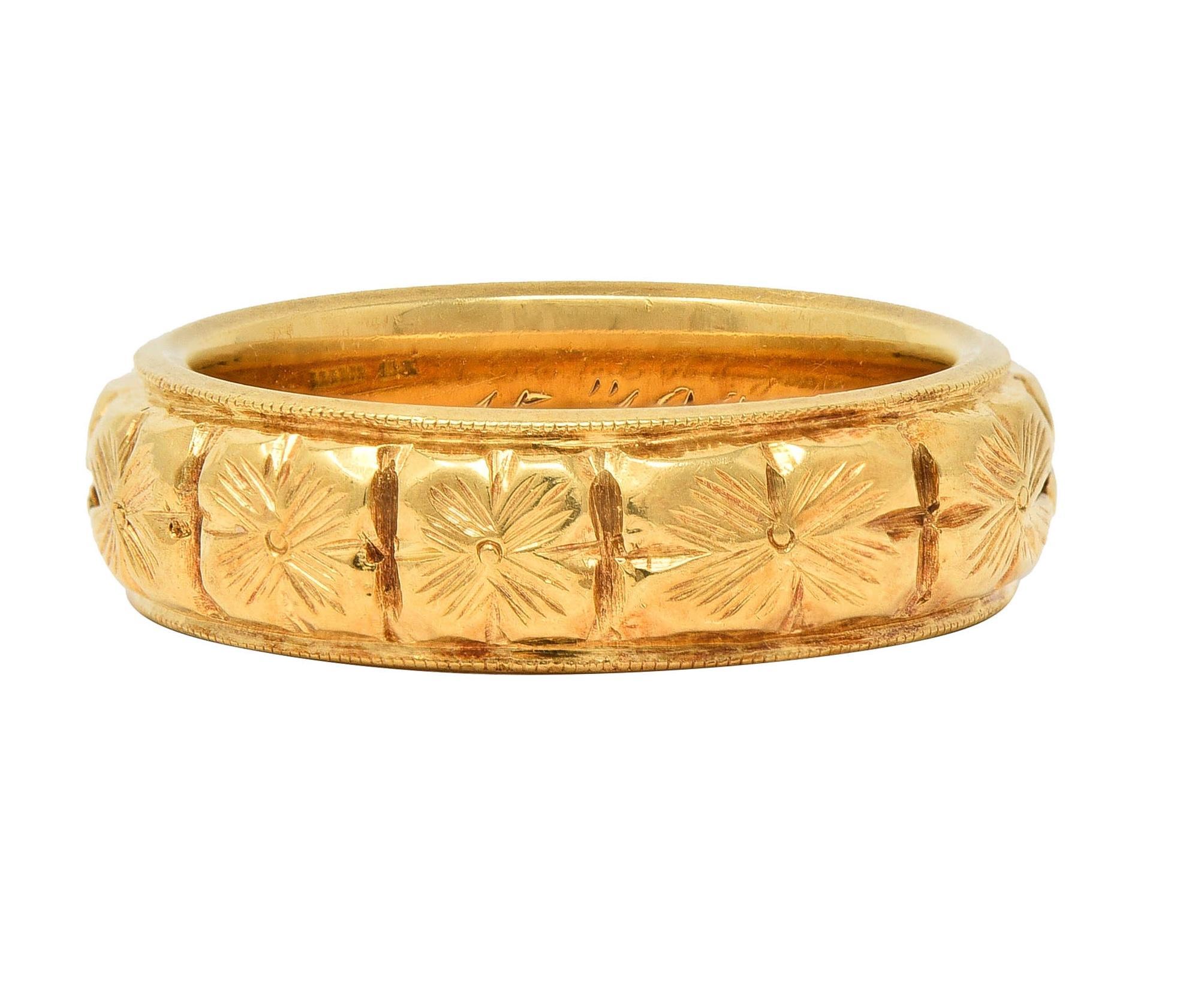 Bailey Banks & Biddle Edwardian 1908 18K Yellow Gold Antique Orange Blossom Ring 1