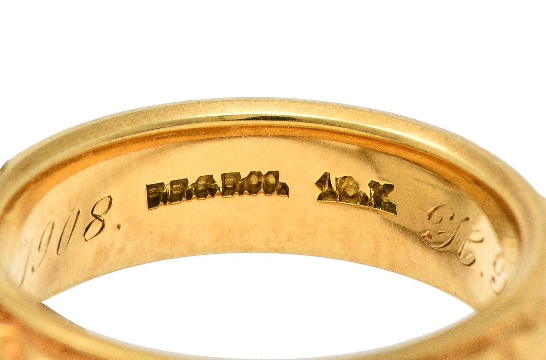 Bailey Banks & Biddle Edwardian 1908 18K Yellow Gold Antique Orange Blossom Ring 2