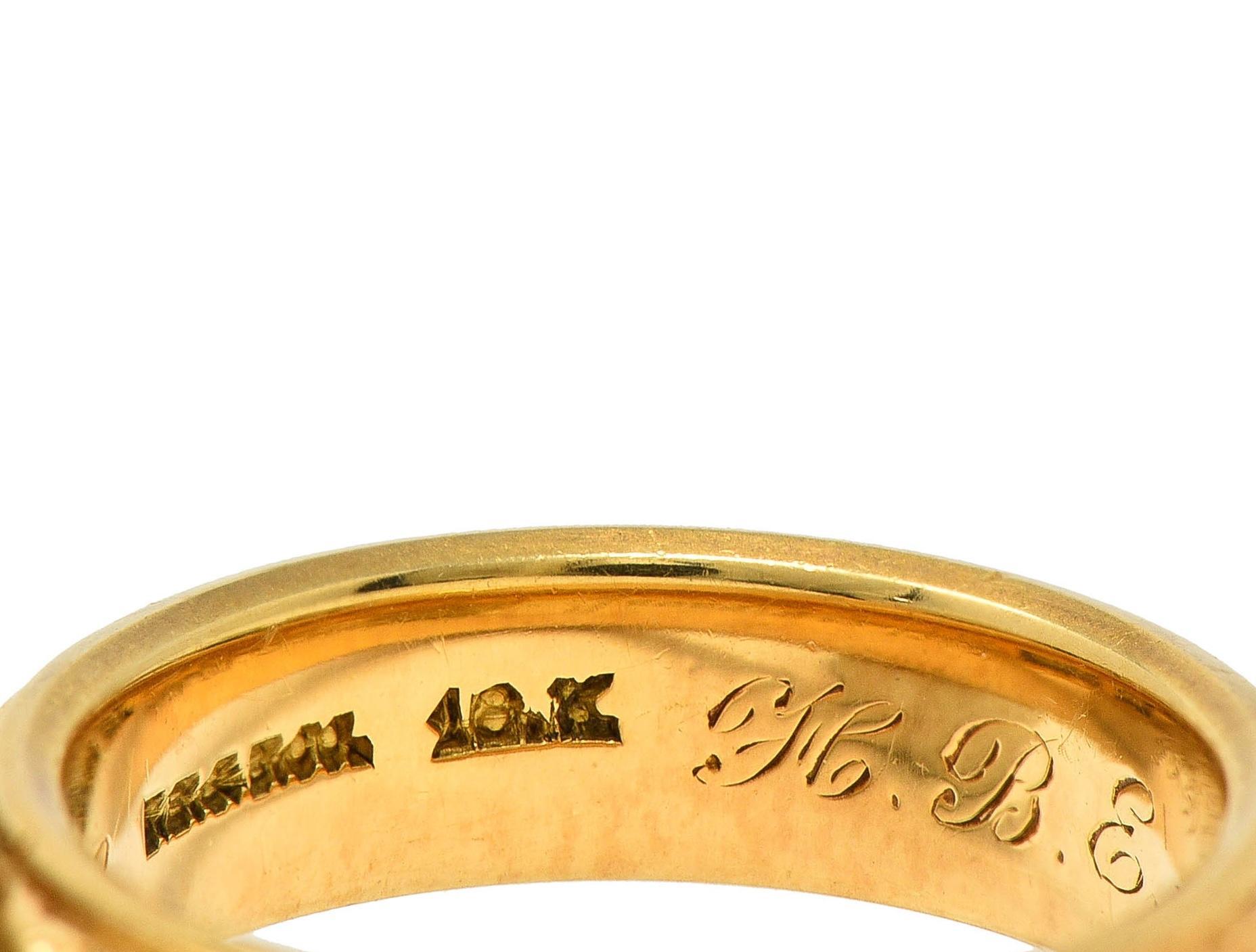 Bailey Banks & Biddle Edwardian 1908 18K Yellow Gold Antique Orange Blossom Ring 3
