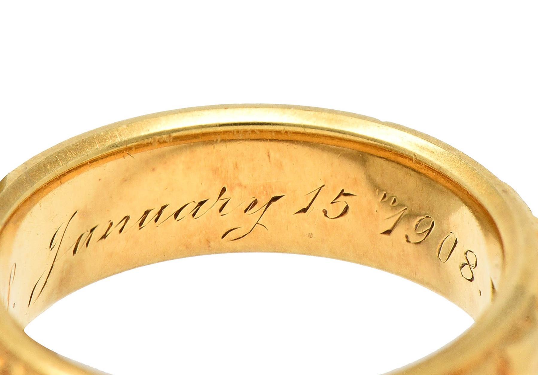 Bailey Banks & Biddle Edwardian 1908 18K Yellow Gold Antique Orange Blossom Ring 5