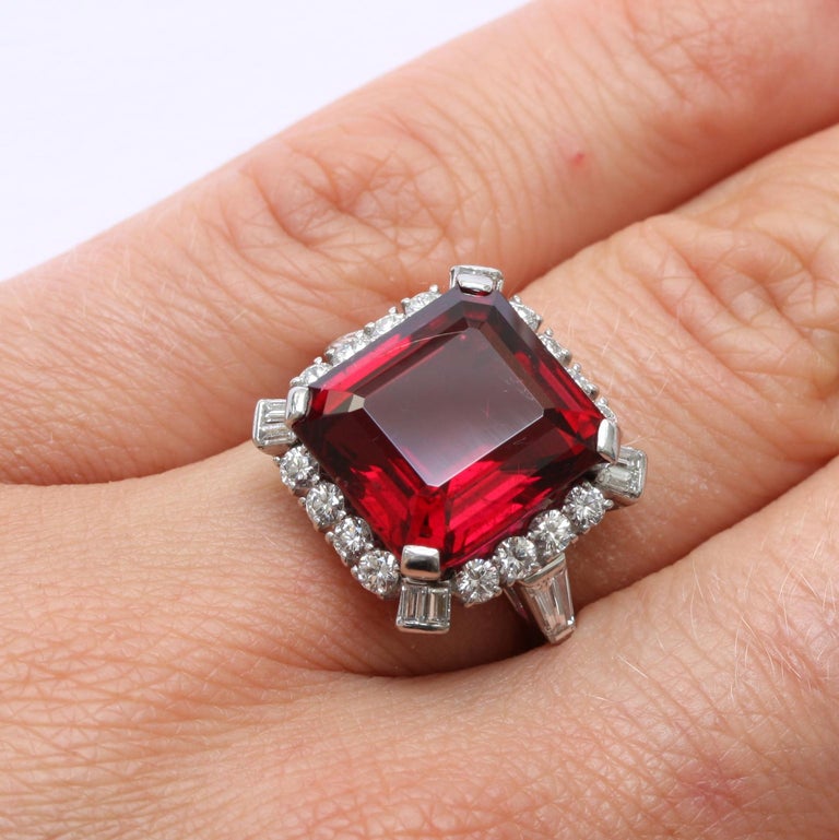 Bailey, Banks and Biddle Platinum, Rubelite and Diamond Ring For Sale ...