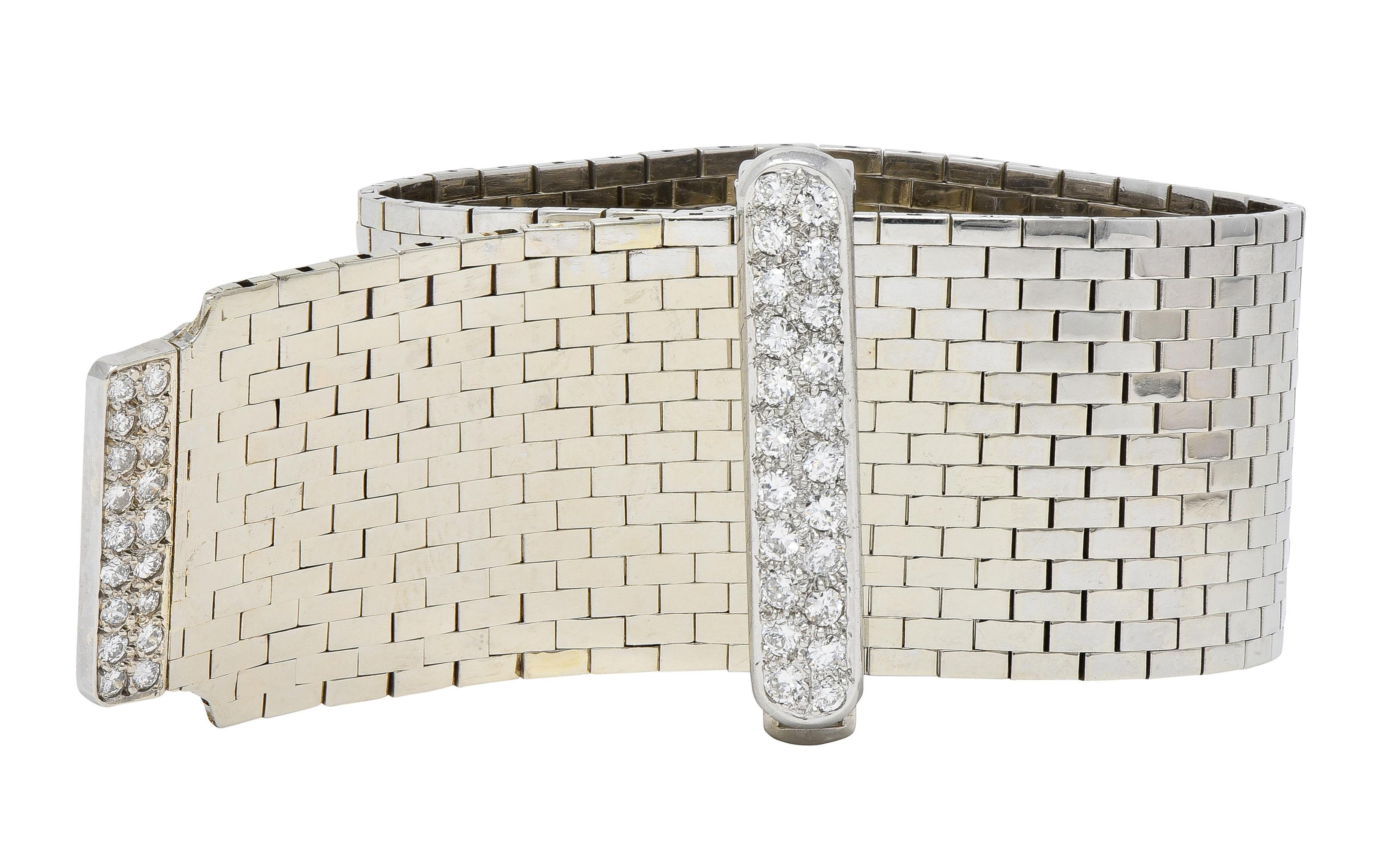 Bailey, Banks & Biddle, braccialetto con fibbia in oro 14K con diamanti retrò e maglia d'epoca in vendita 6