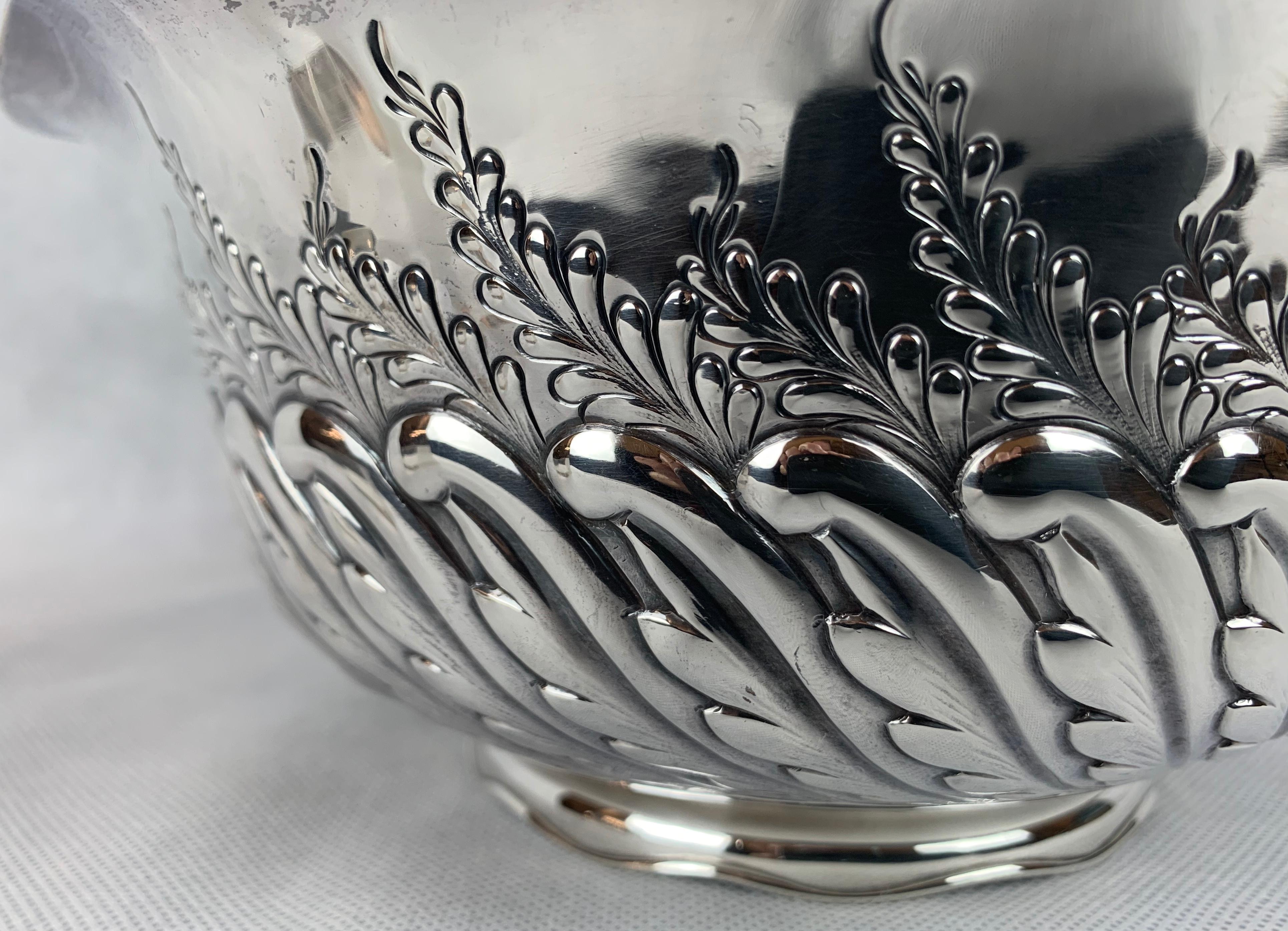 Sterling Silver Repoussé Bowl by Bailey, Banks and Biddle-9.5