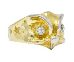 Bailey Banks & Biddle Victorian Diamond 14 Karat Gold Owl Ring