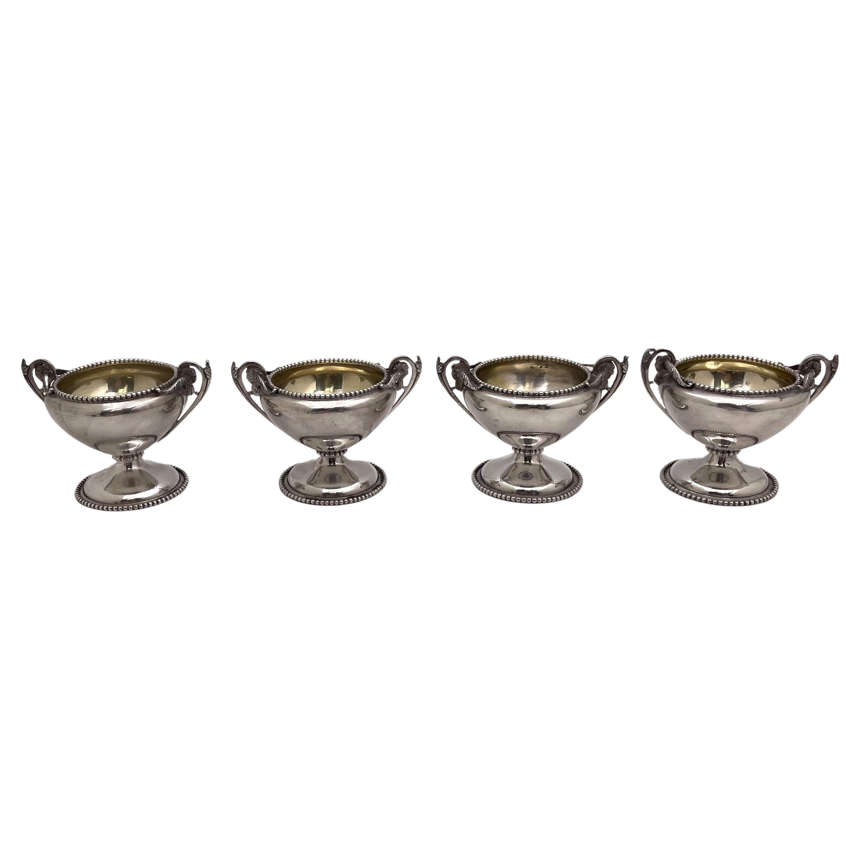 Bailey & Co. Set of 4 Coin Silver Open Salts from Mid-19th Century For Sale
