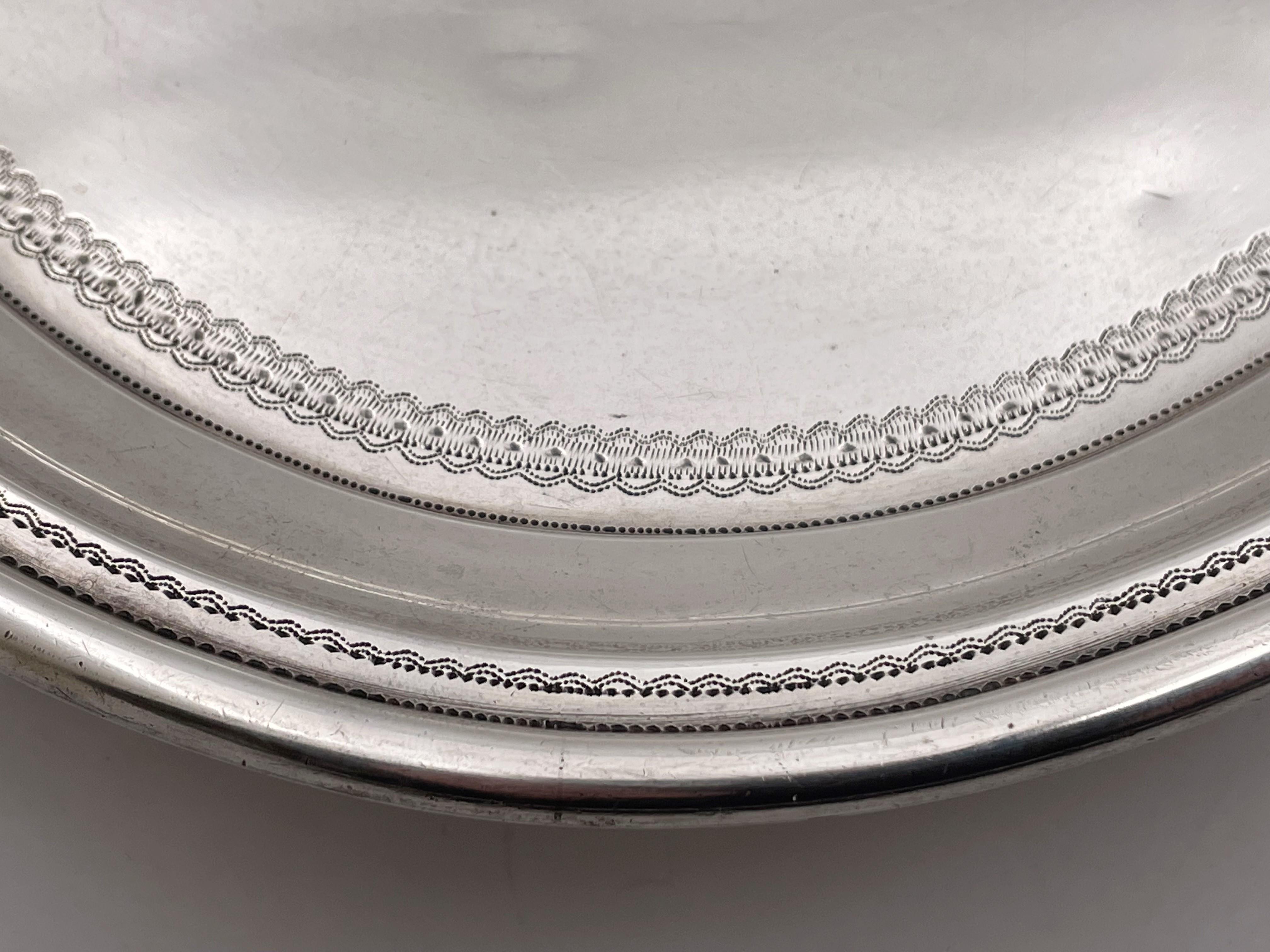 Bailey & Co. Sterling Silver Salver/ Raised Dish from 1850s In Good Condition For Sale In New York, NY