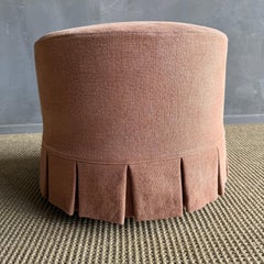Bailey Havane Slip Covered Ottoman with Pleated Skirt