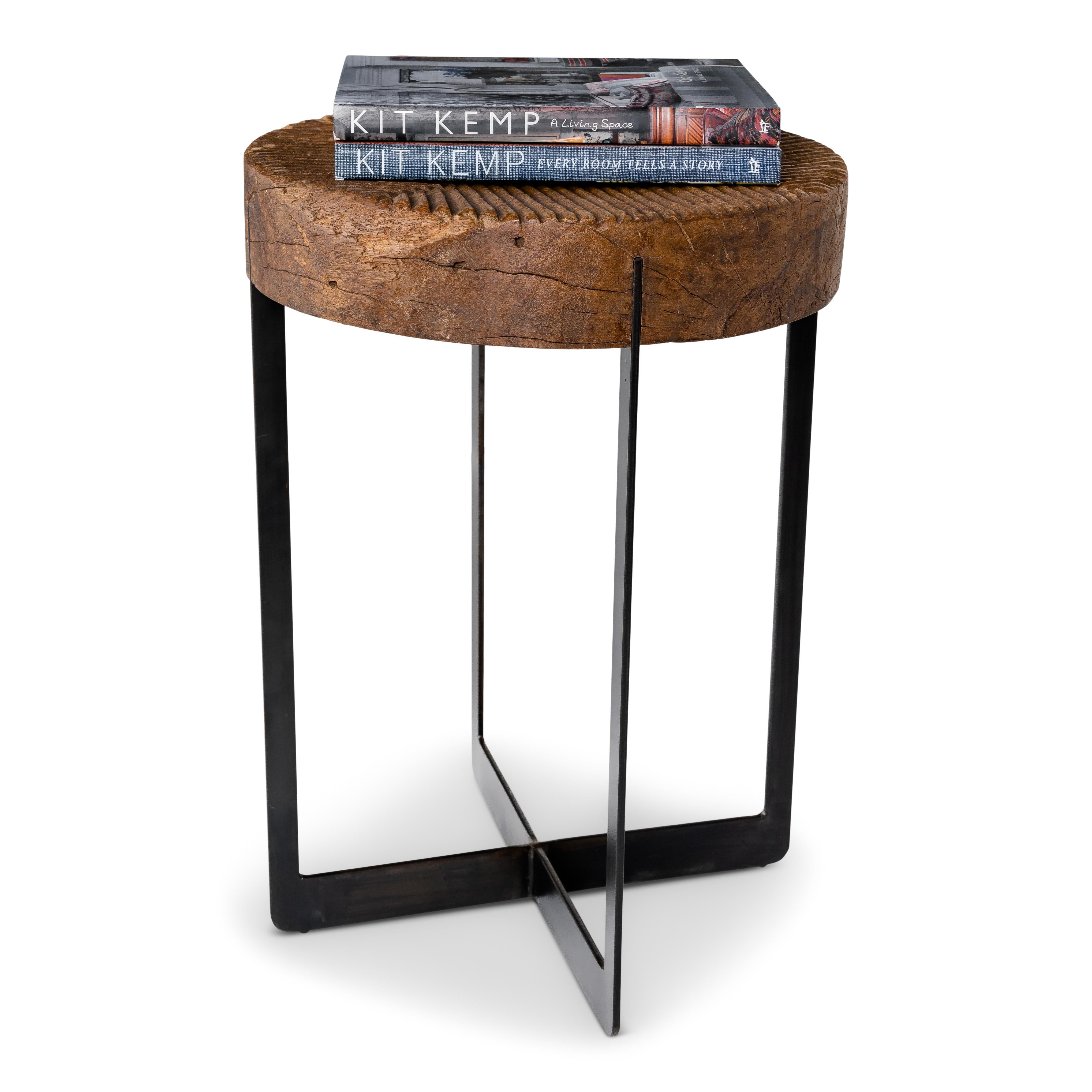 Bailhese wooden mill wheel on ebony patina steel base offers great texture, coloring, and a rustic Industrial feel. 

Piece from our one of a kind collection, Le Monde. Exclusive to Brendan Bass.

Globally curated by Brendan Bass, Le Monde