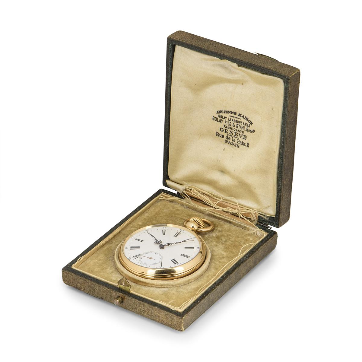 Bailley Levieux Open Face Pocket Watch Retailed by Golay Fils & Stahl In Excellent Condition In London, GB