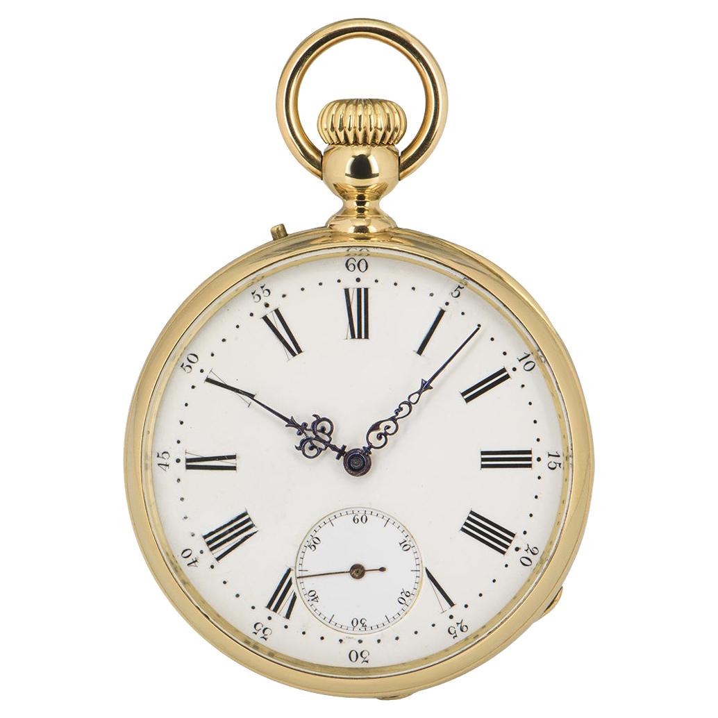 Bailley Levieux Open Face Pocket Watch Retailed by Golay Fils & Stahl