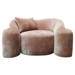 Fauteuil Baine en tissu d'ameublement Dedar Milano Karakorum par Jérôme Bugara