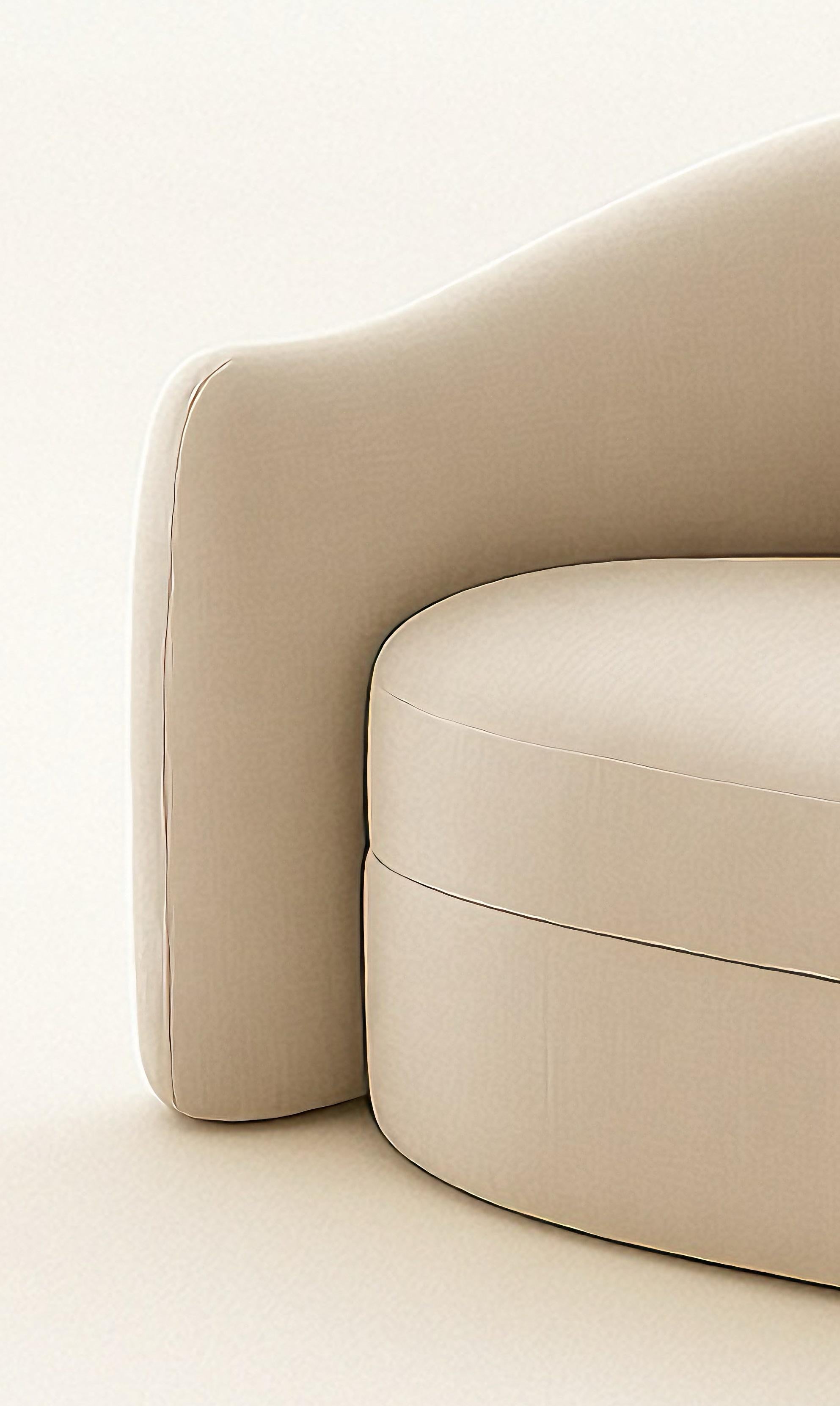 Moderne Lit de jour Baine en velours Fischbacher Upholstery by Jérôme Bugara en vente