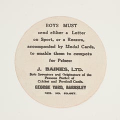 Baines Football Trade Card, Barrow, Play Up