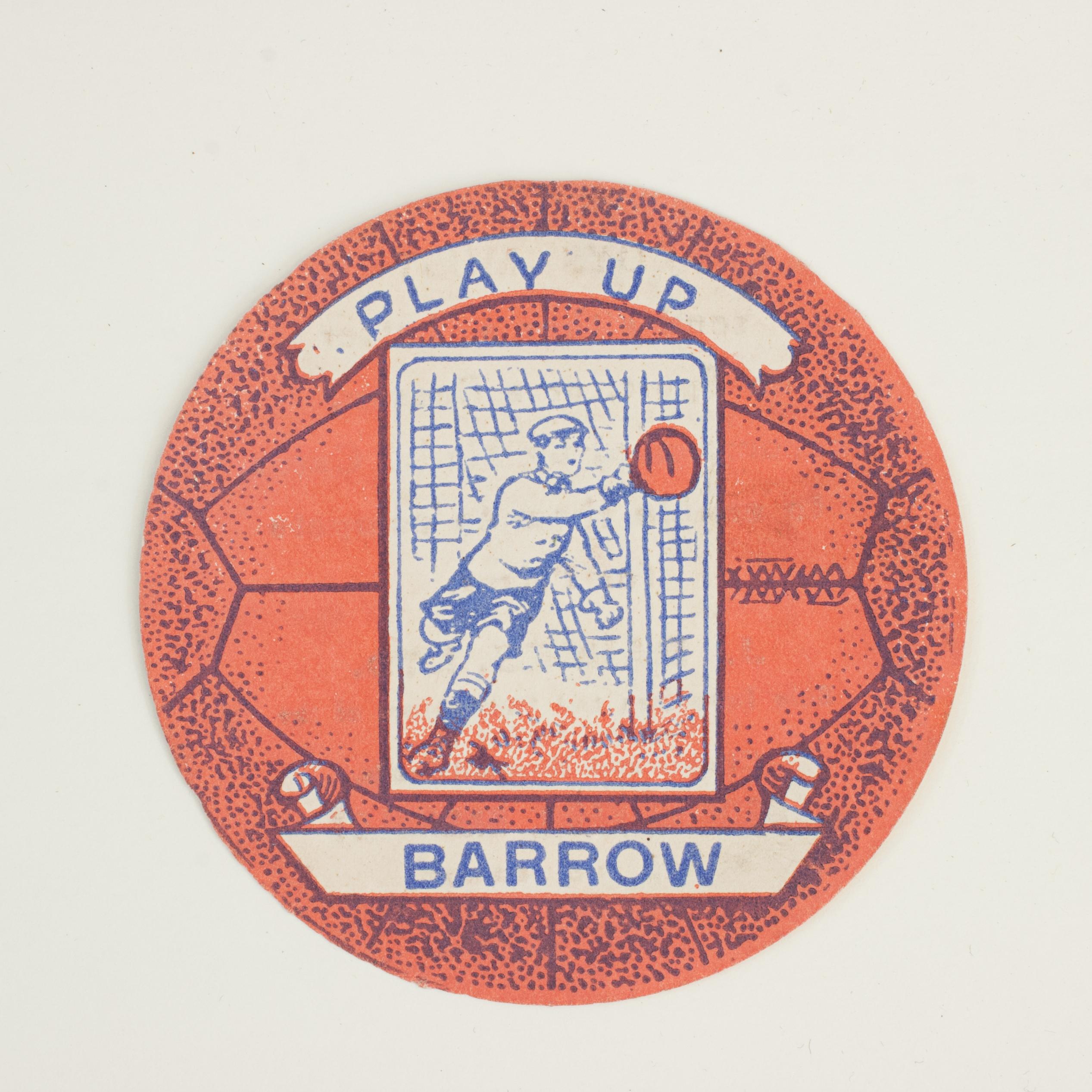 Sporting Art Baines Football Trade Card, Barrow, Play Up For Sale