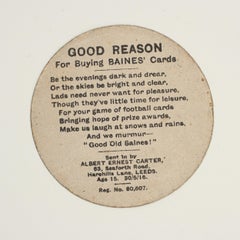Baines Football Trade Card, Brotherton, Well Centred
