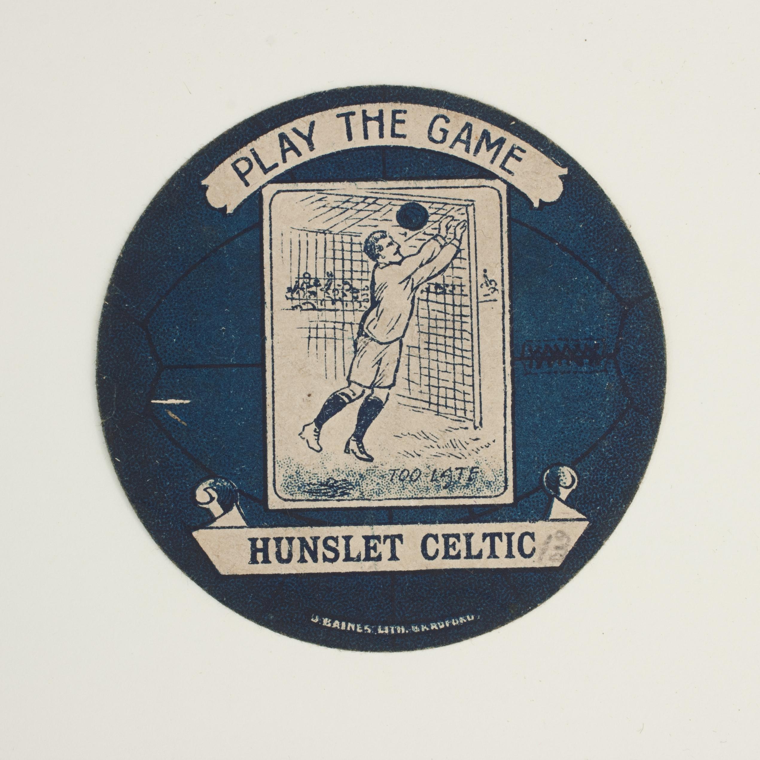 Sporting Art Baines Football Trade Card, Hunslet Celtic, Play The Game For Sale