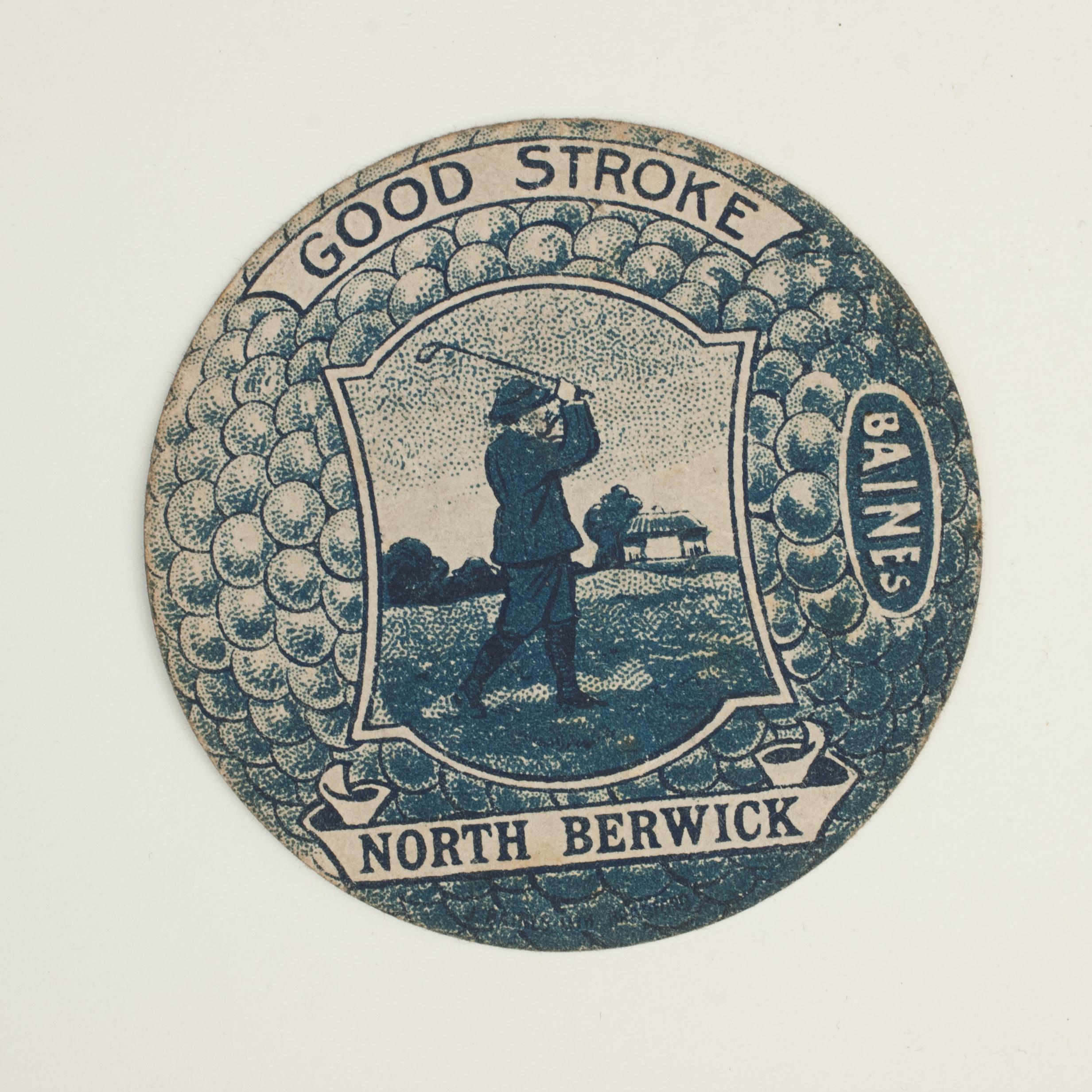 English Baines Golfing Trade Card, North Berwick