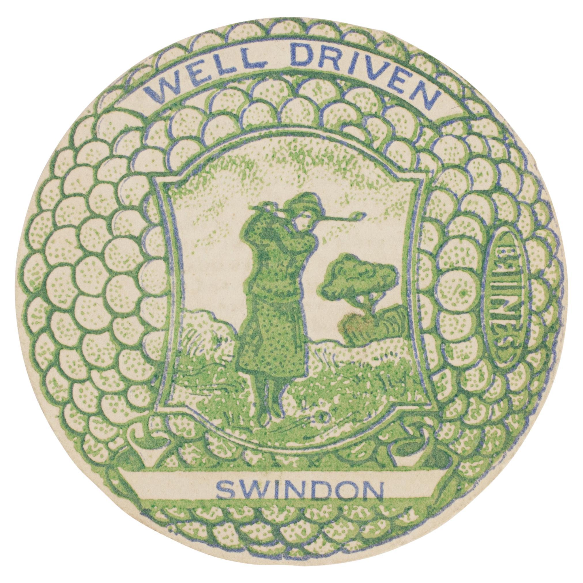 Baines Golfing Trade Card, Swindon For Sale