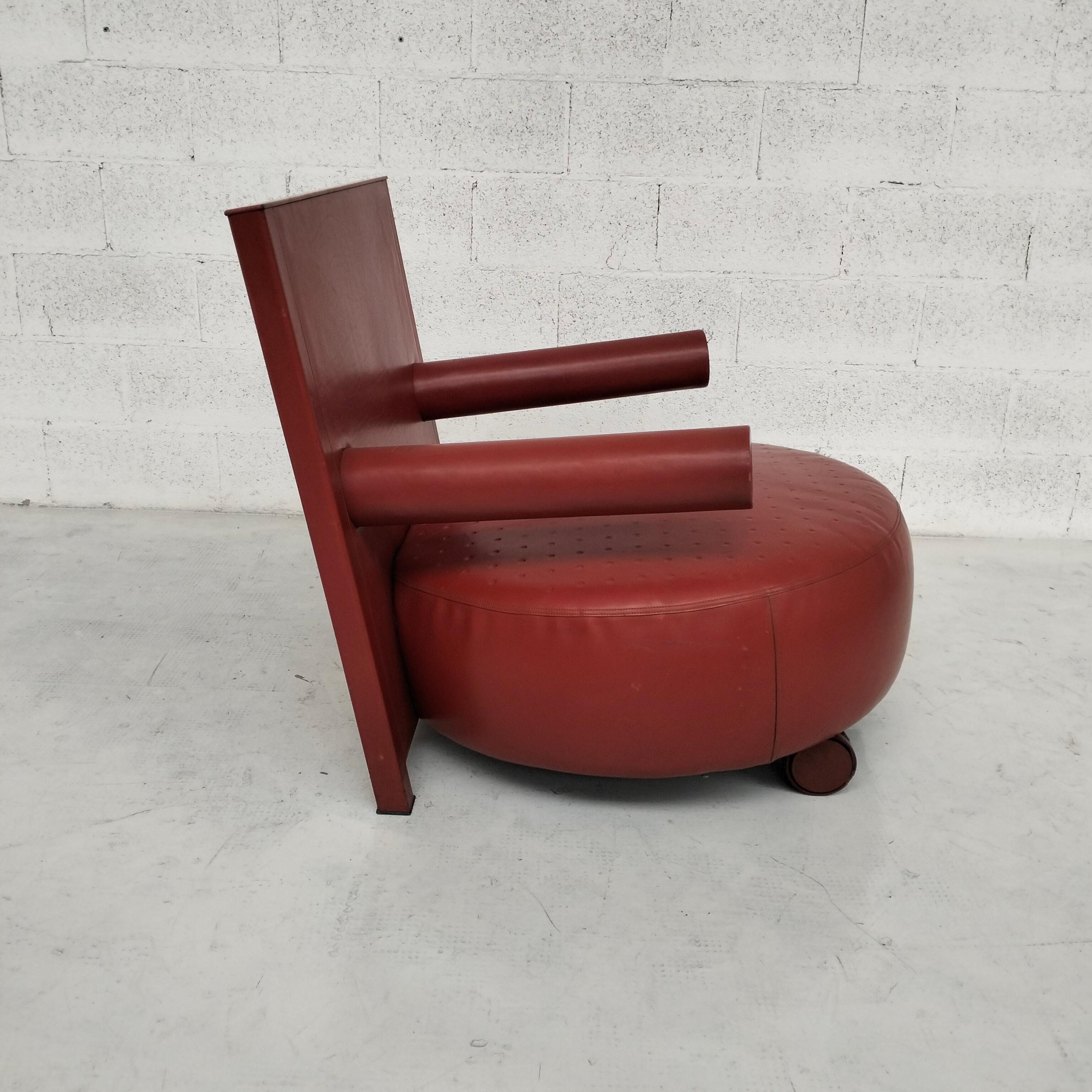 Baisity leather armchair by Antonio Citterio for B&B Italia - 1980’s For Sale 4