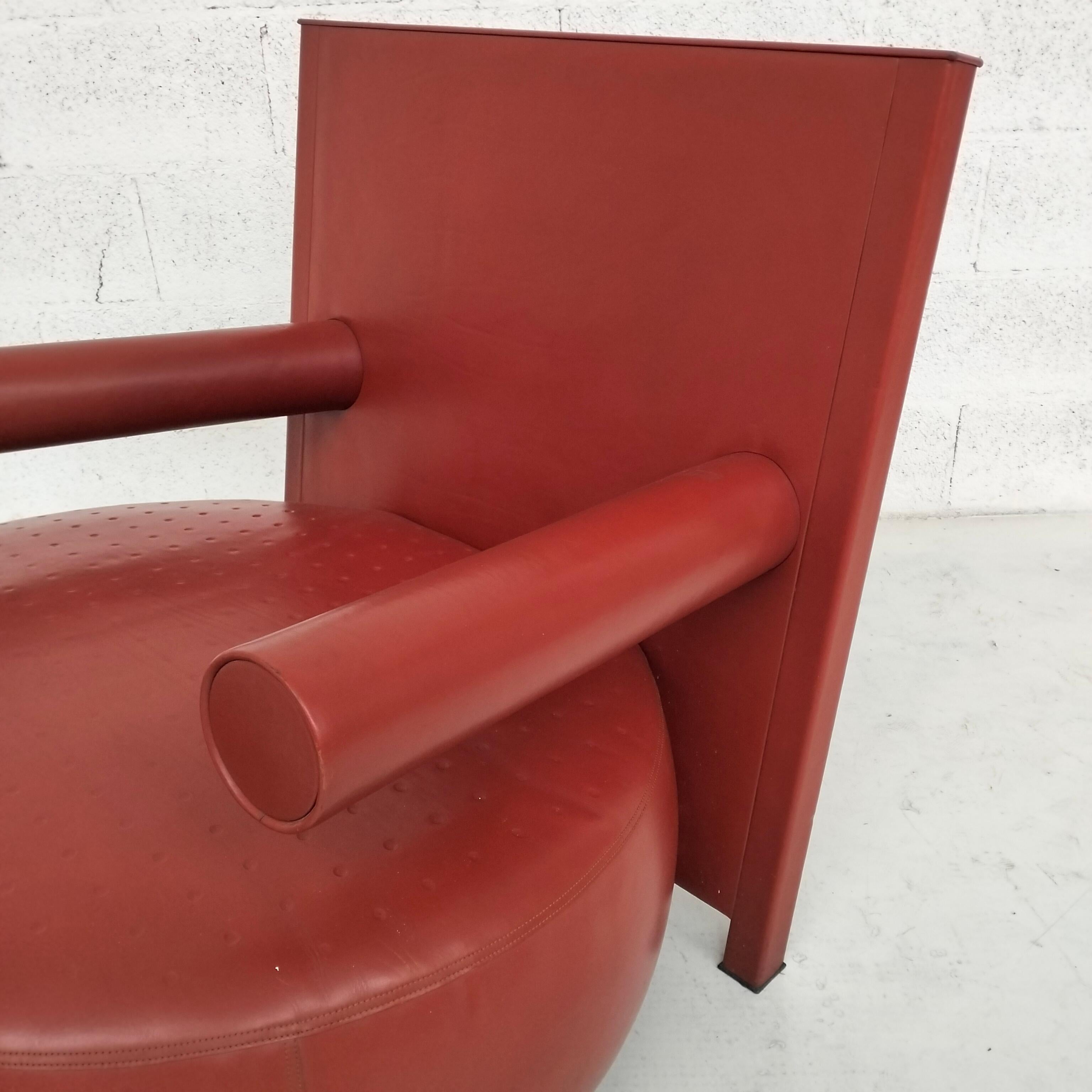 Baisity leather armchair by Antonio Citterio for B&B Italia - 1980’s In Good Condition For Sale In Padova, IT