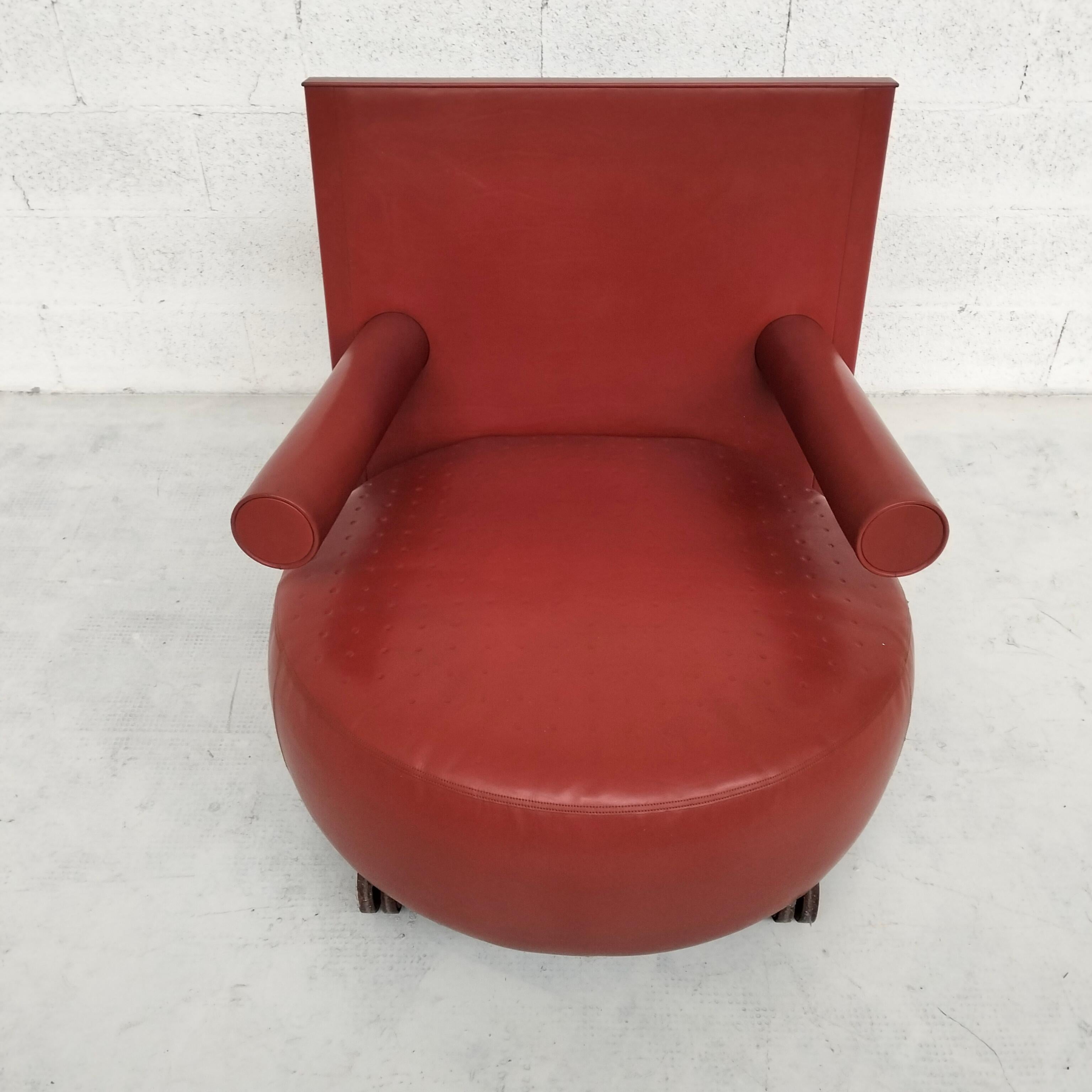 Leather Baisity leather armchair by Antonio Citterio for B&B Italia - 1980’s For Sale