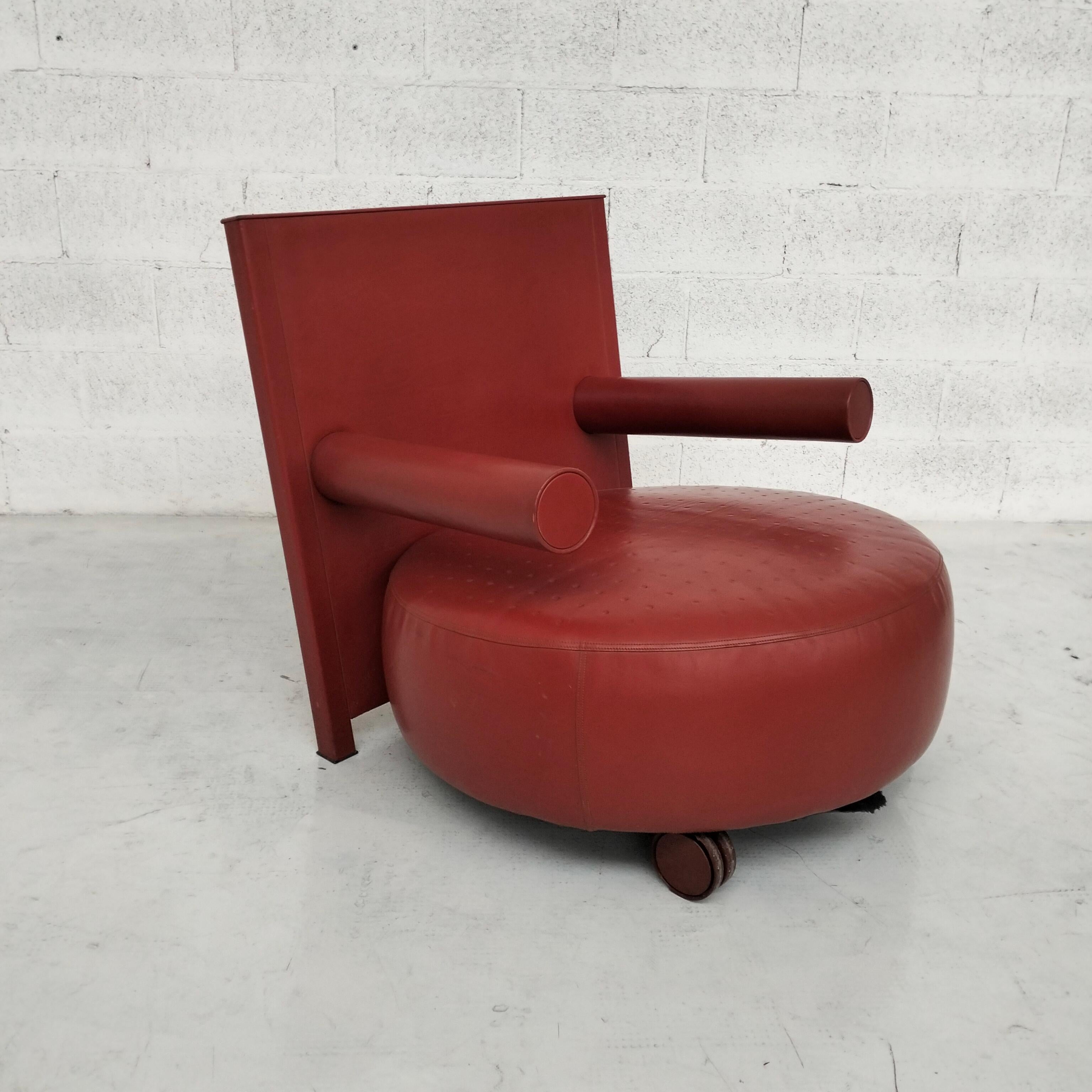 Baisity leather armchair by Antonio Citterio for B&B Italia - 1980’s For Sale 1