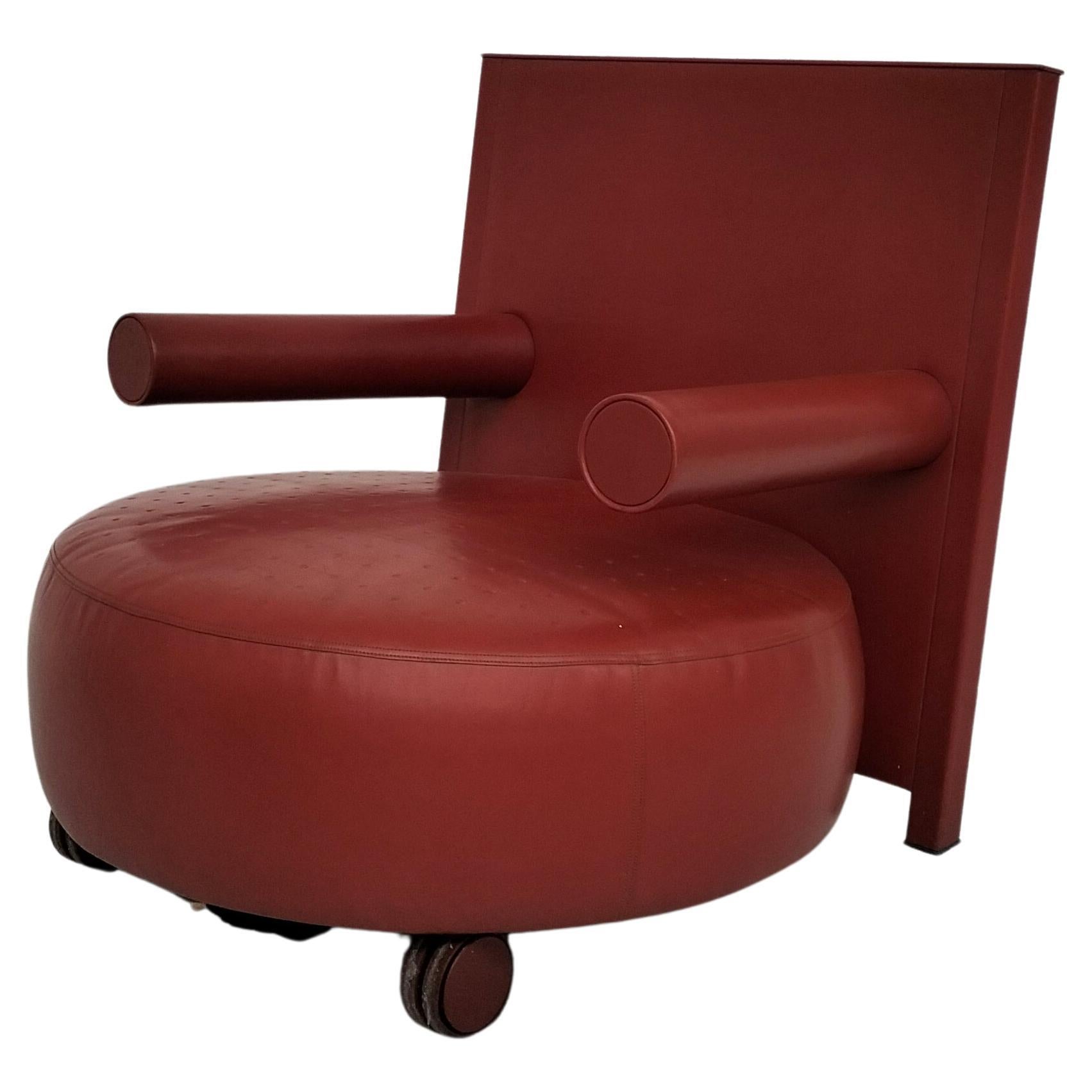 Baisity leather armchair by Antonio Citterio for B&B Italia - 1980’s For Sale