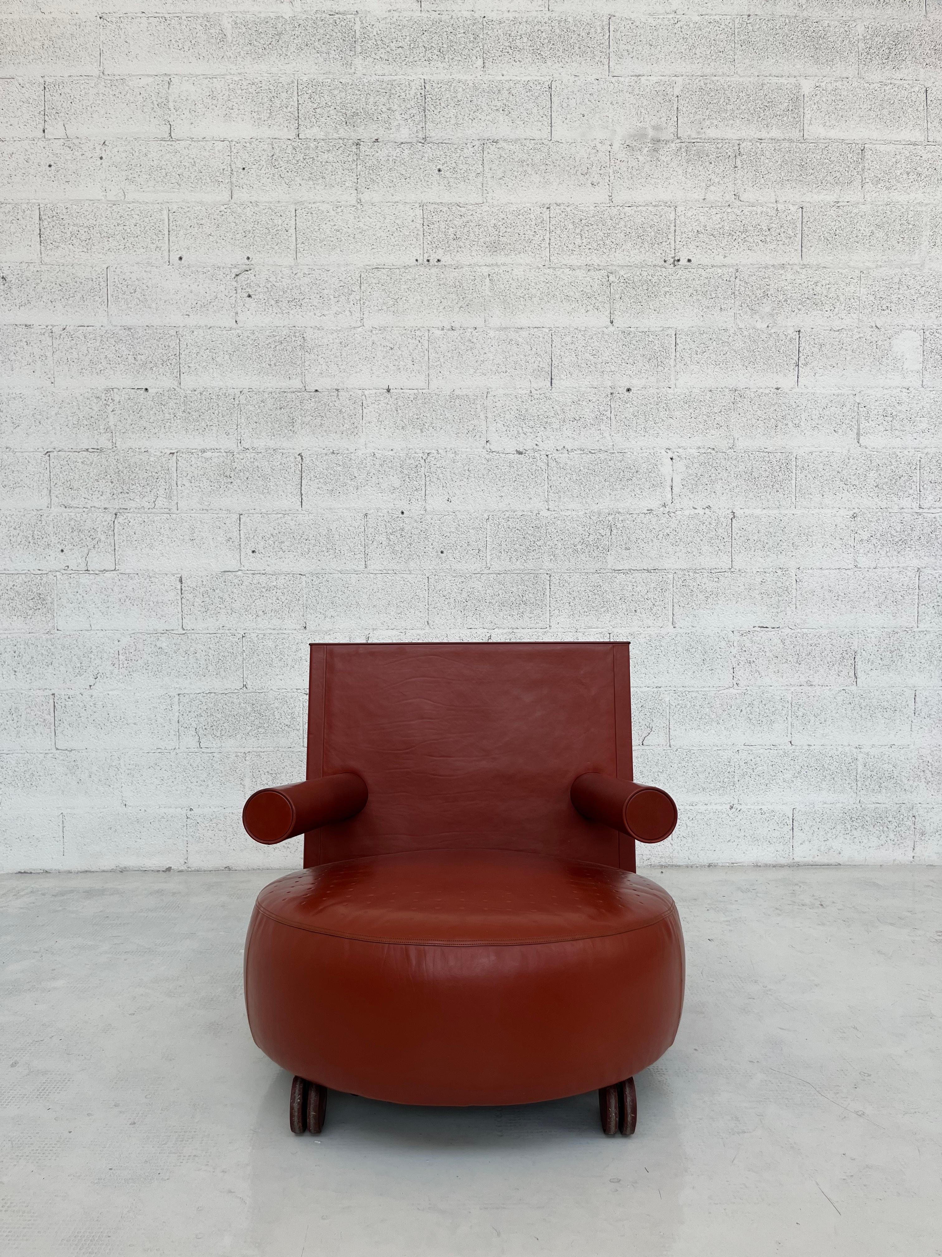 Baisity leather armchair by Antonio Citterio for B&B Italia 80s, 90s 2