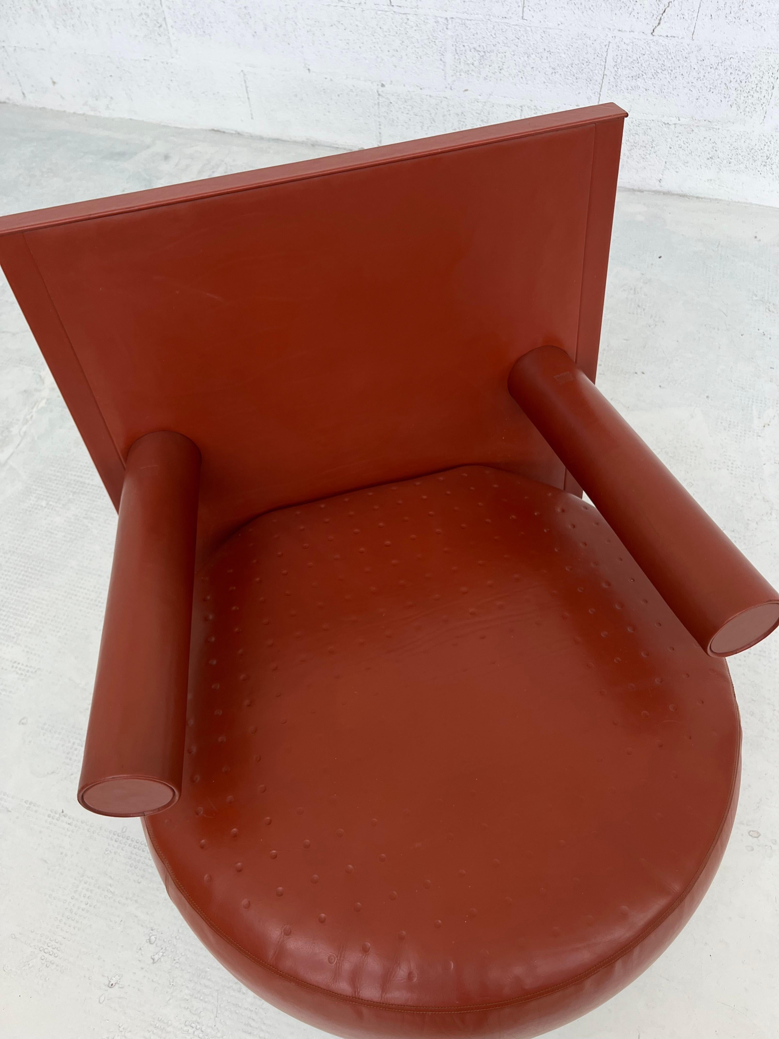 Italian Baisity leather armchair by Antonio Citterio for B&B Italia 80s, 90s